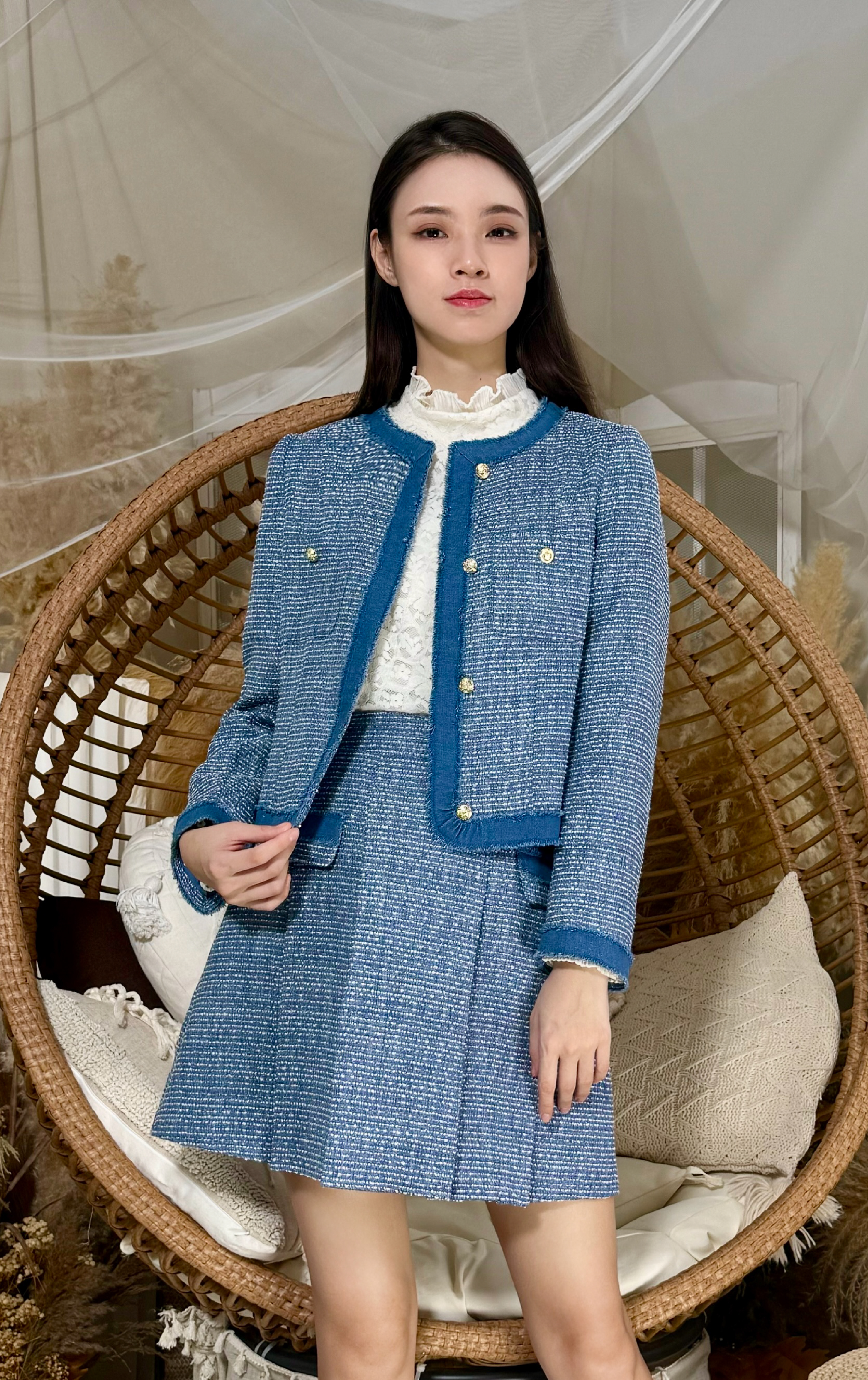 Button Contrast Colour Skirt SK0755