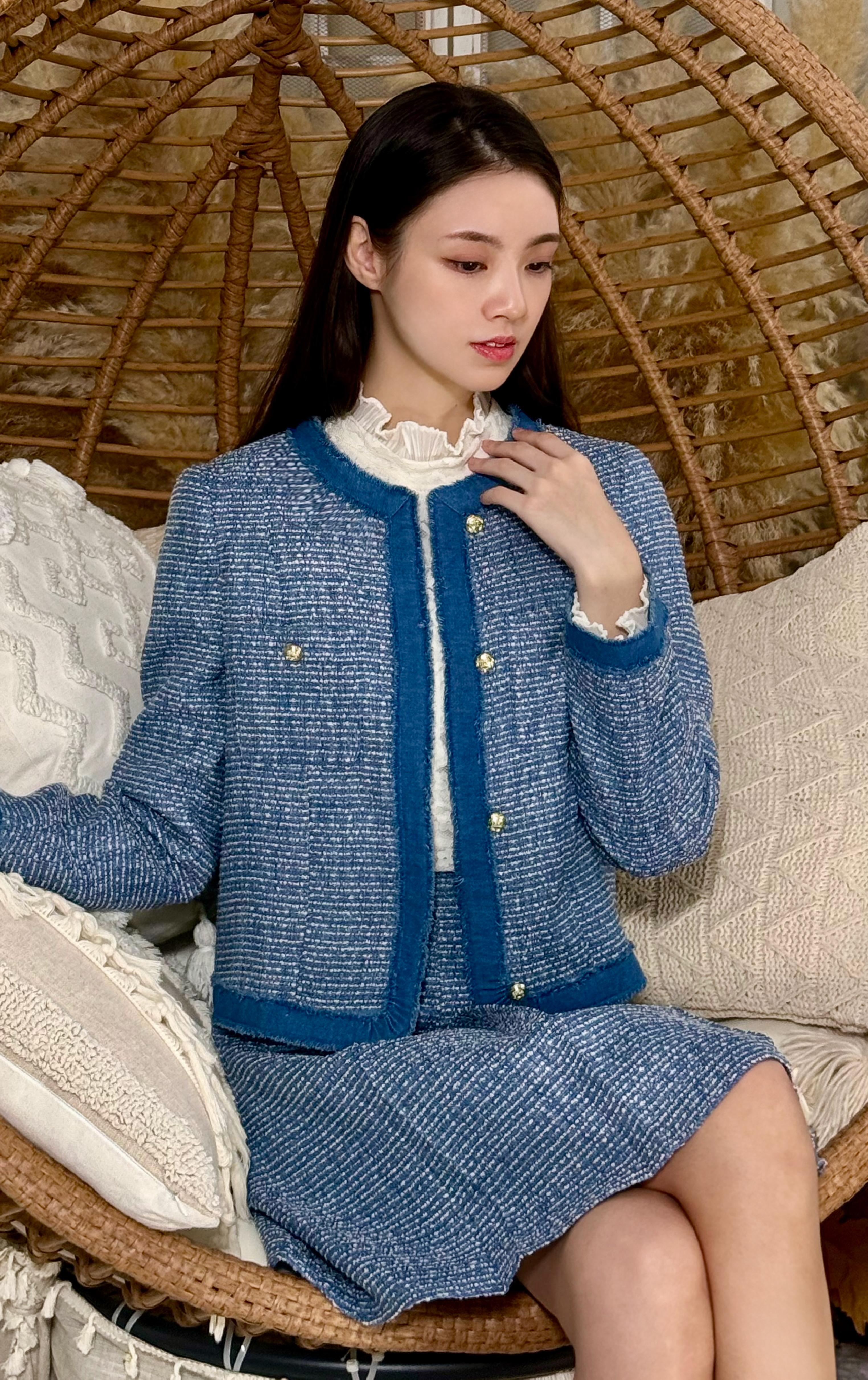 Button Contrast Colour Skirt SK0755