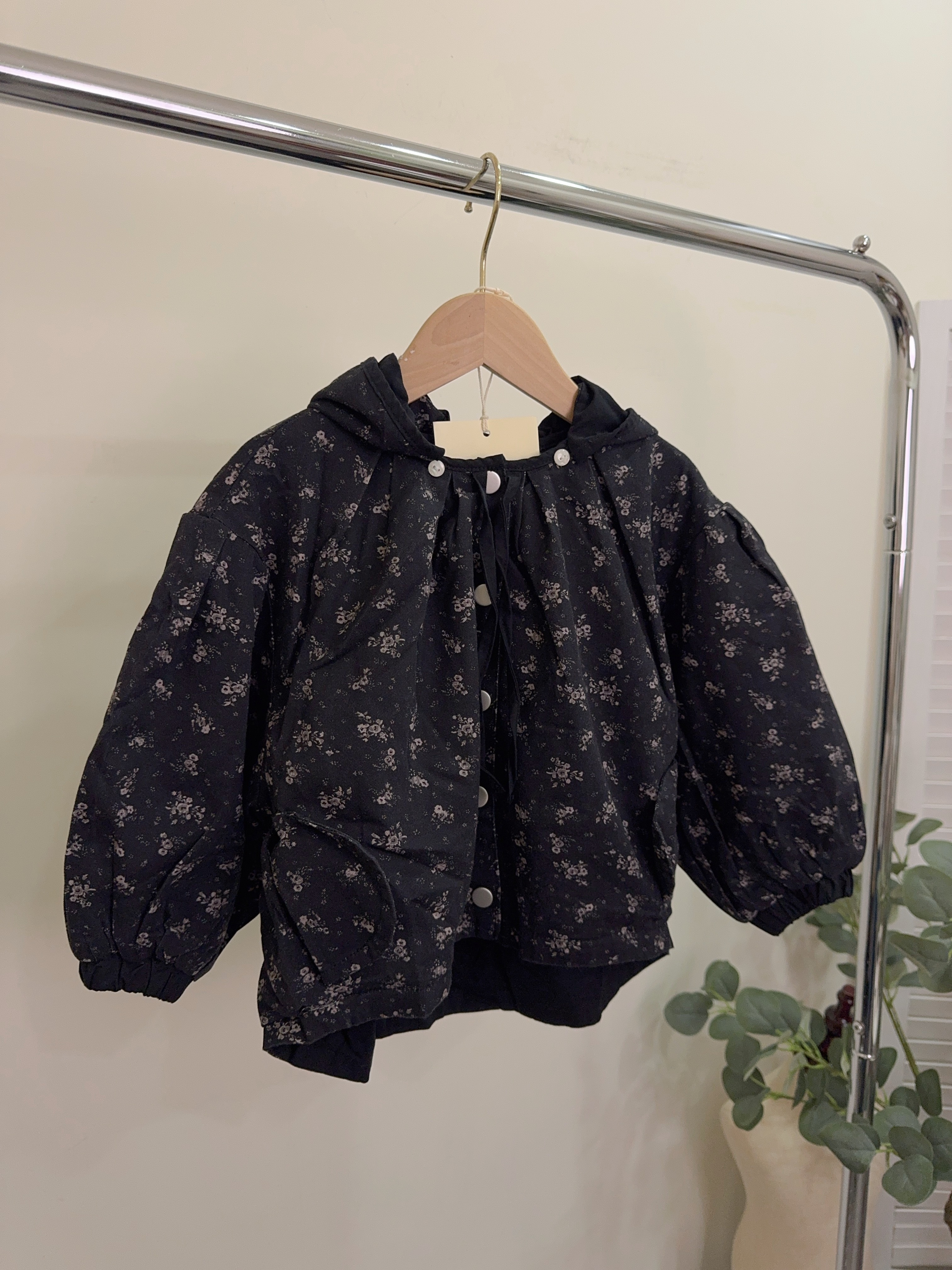 Q2579日系碎花可拆帽外套c77