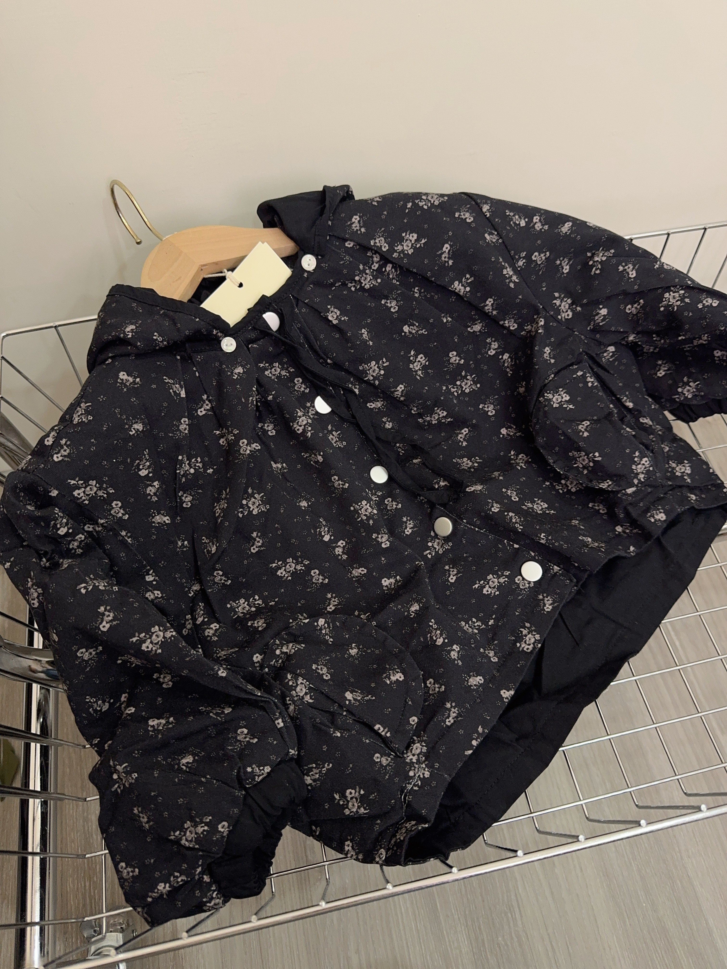 Q2579日系碎花可拆帽外套c77