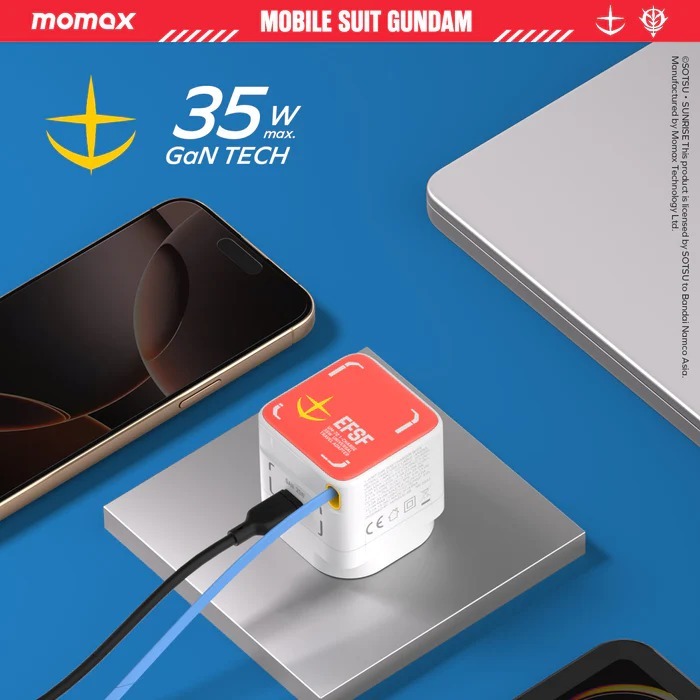 Momax x Gundam 1-Charge+ 35W GaN 伸縮USB-C 線充電器(高達RX-78
