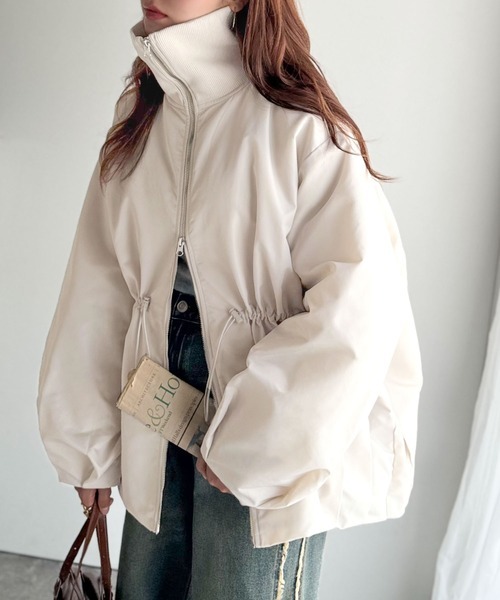 日本🇯🇵連線 Classical Elf 羅紋領腰抽繩氣球襯夾克外套 尼龍材質 抽繩 夾克 外套 外搭 大衣 長袖 2色(任買兩件711免運)/預購