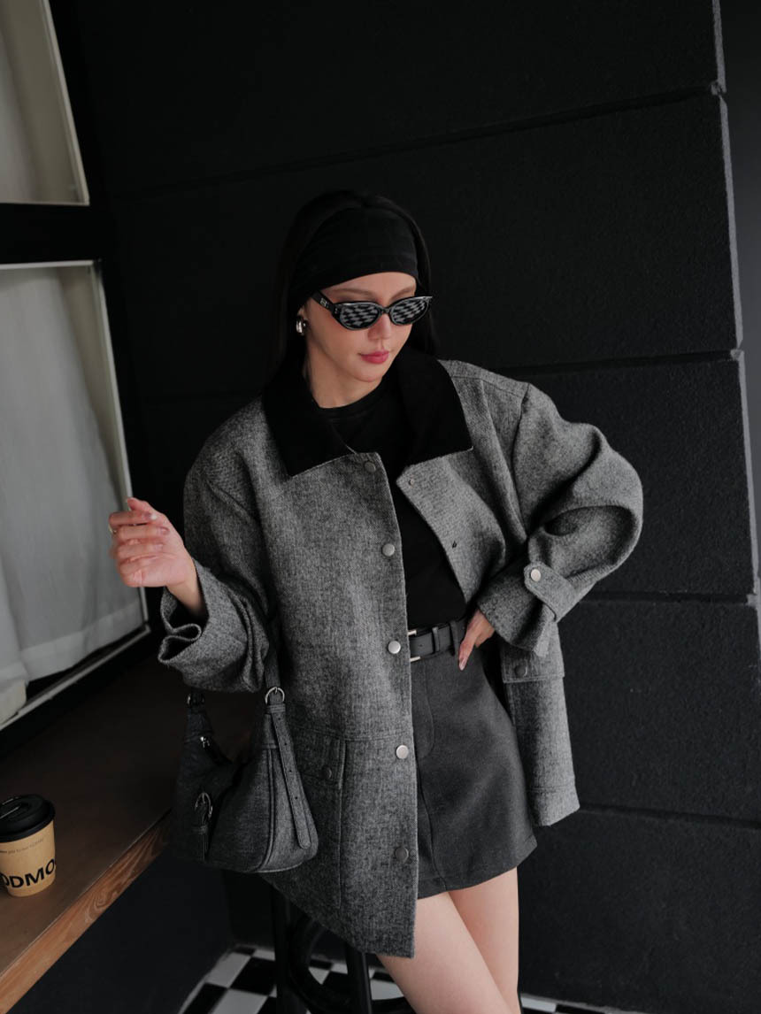 巴恩風灰咖長版外套*2色