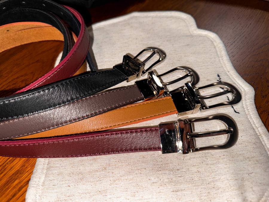 雙面兩用 （意大利牛皮 ）真皮/麂皮 皮帶 【不設退換】