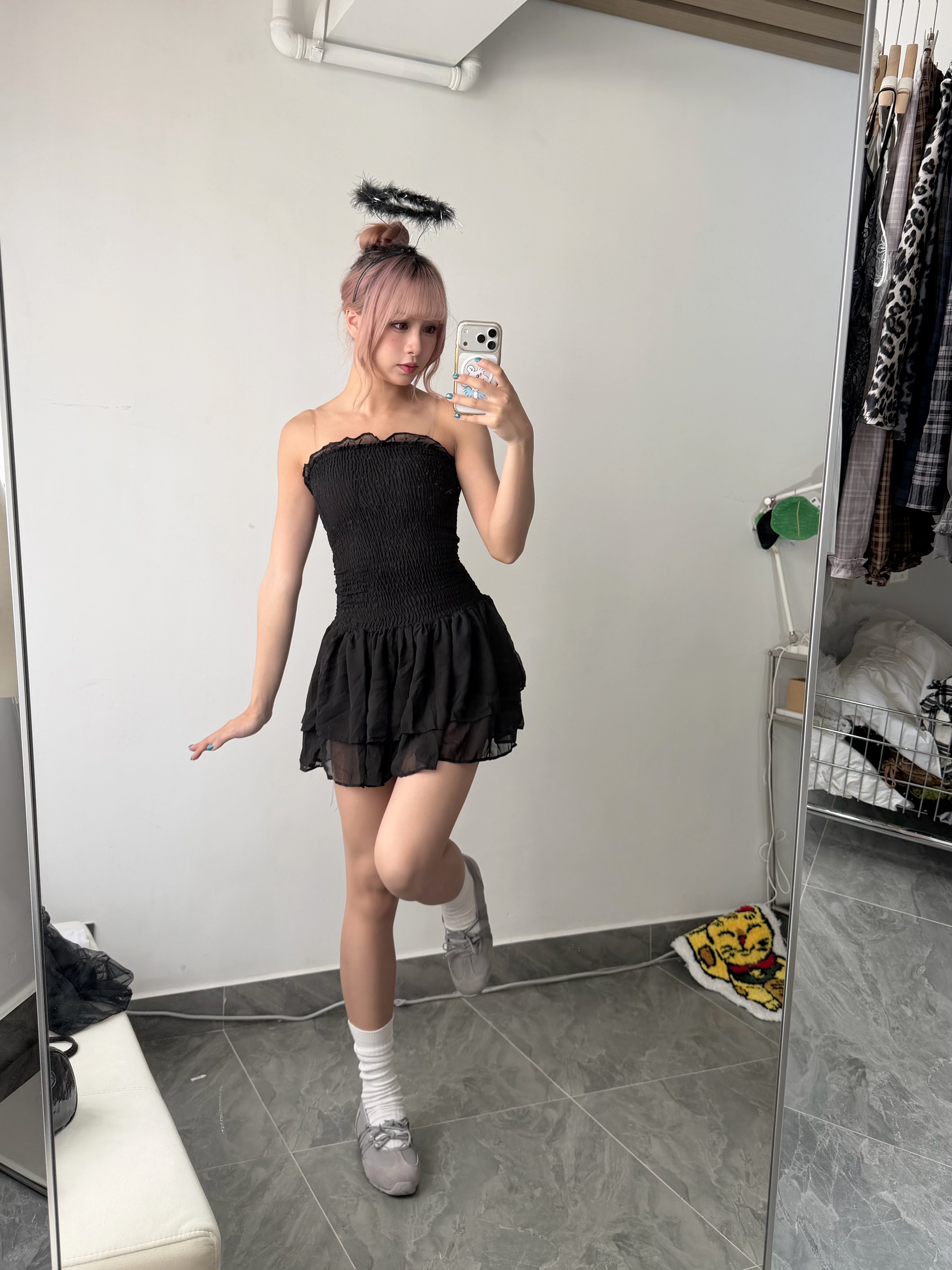 ᴮᴸᴬᶜᴷ ᴬᴺᴳᴱᴸ 🖤 彈性Tube ops 黑色 *贈送頭飾