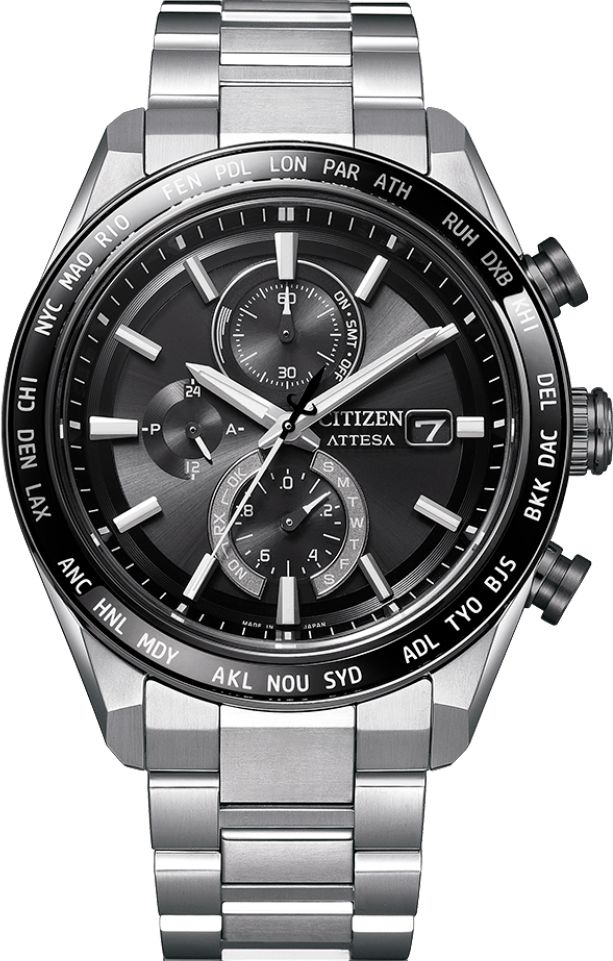 萬年鐘錶 - Citizen 星辰錶  ATTESA 超級鈦金屬光動能電波男錶 AT8295-56E 錶徑42MM