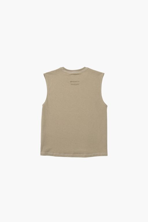 Optimistic Runners｜Cotton Crop Tank Top "Khaki"