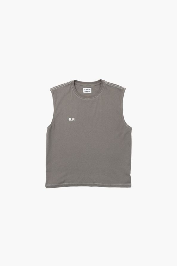Optimistic Runners｜Cotton Crop Tank Top "Asphalt Grey"