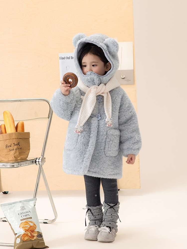 可愛小熊加絨耳朵外套