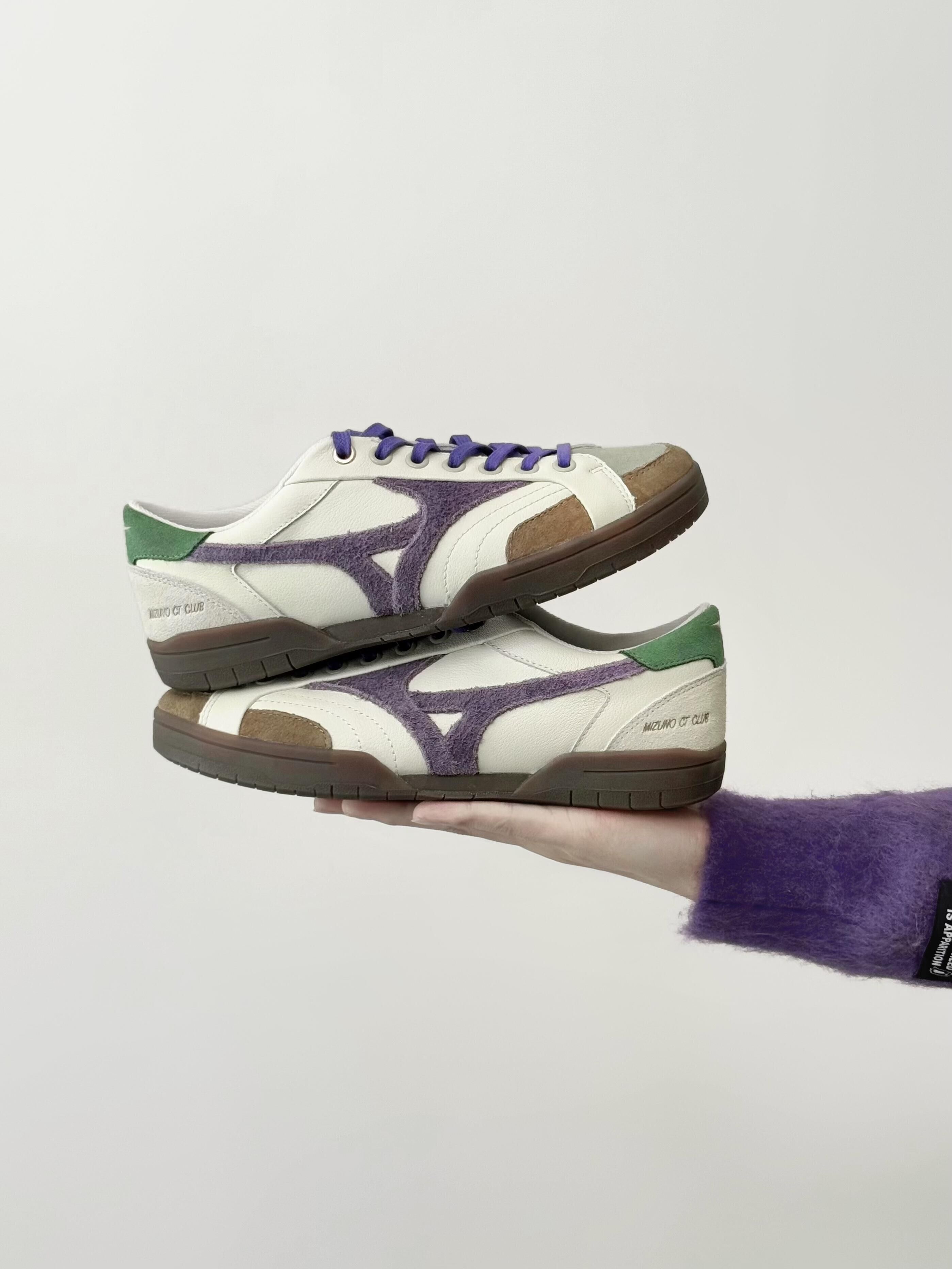 MIZUNO 美津濃 CT CLUB 白棕色 米白 紫色 美拉德 焦糖底 雙鞋帶 復古 德訓鞋 薄底鞋 D1GH261007/預購