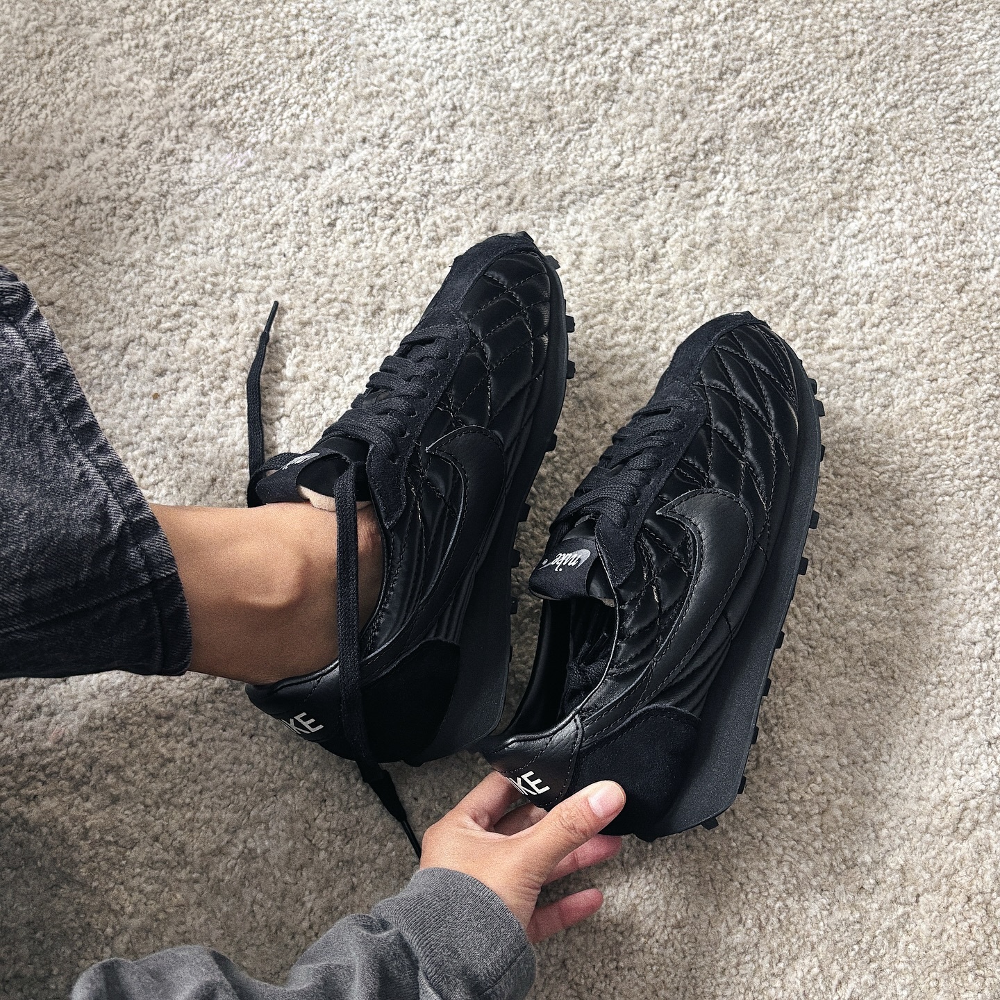 Nike LD-1000 日本新款 黑色 天鵝絨 小香風 菱格紋 全黑 復古鞋 IM6022-010