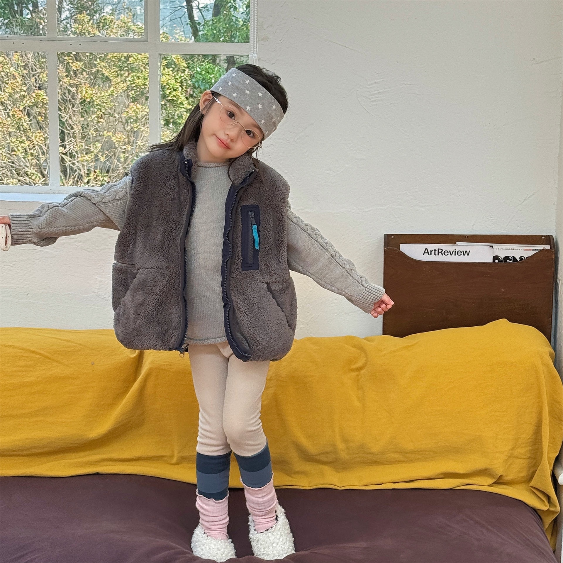 兩色正反兩穿北極絨背心