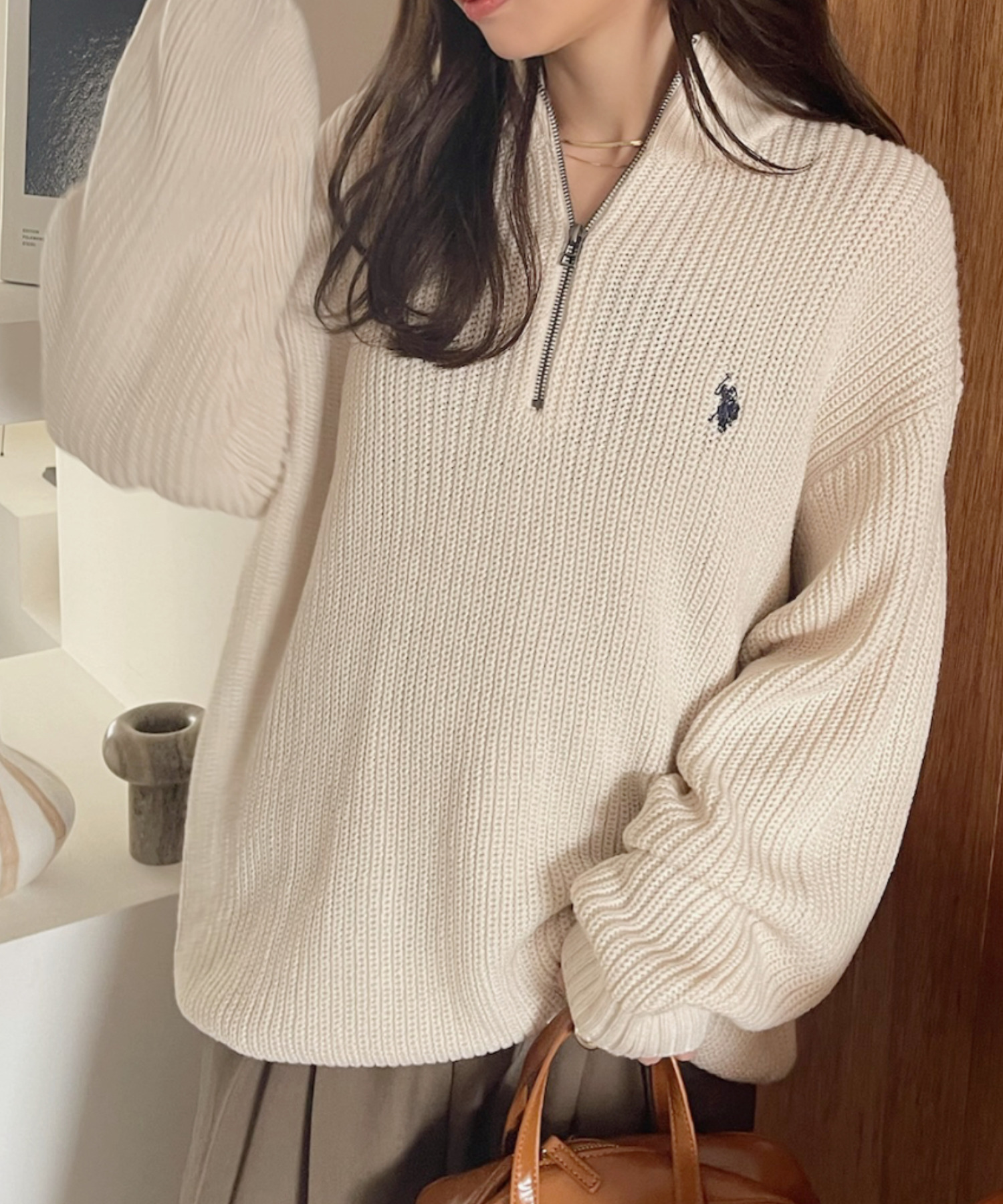 🇯🇵U.S. POLO ASSN. X Ada. 半拉鍊 針織毛衣 針織衫 長袖 保暖 / 預購