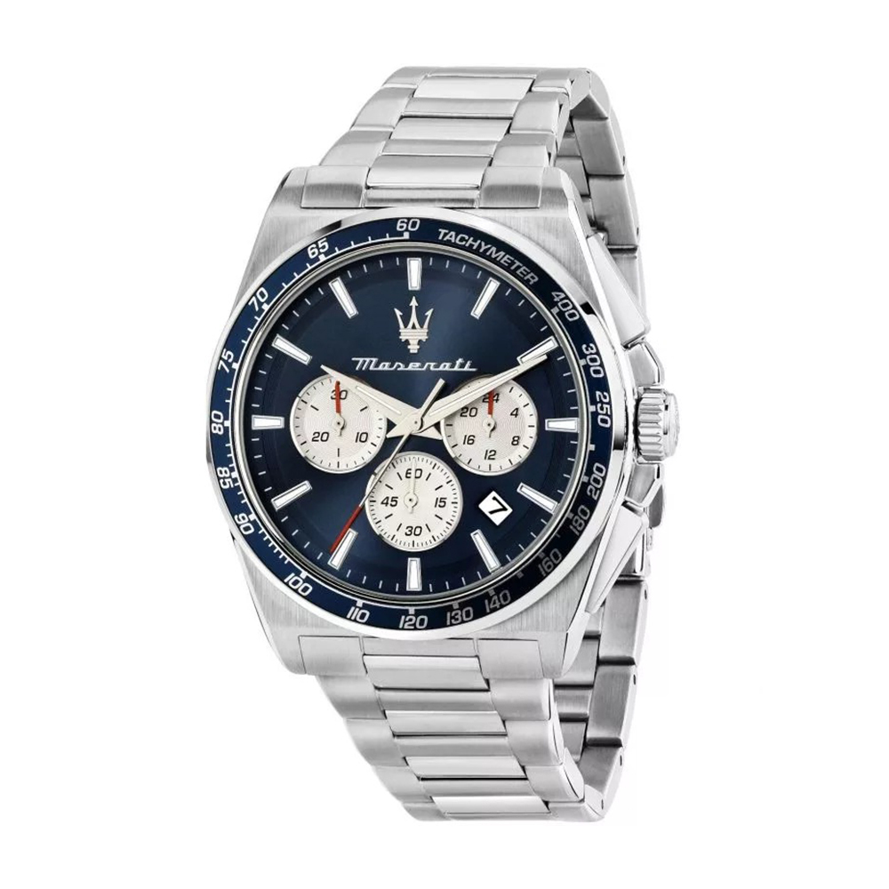 【MASERATI 瑪莎拉蒂】Velocità速度系列 帶日期 真三眼 夜光 不鏽鋼 石英 手錶