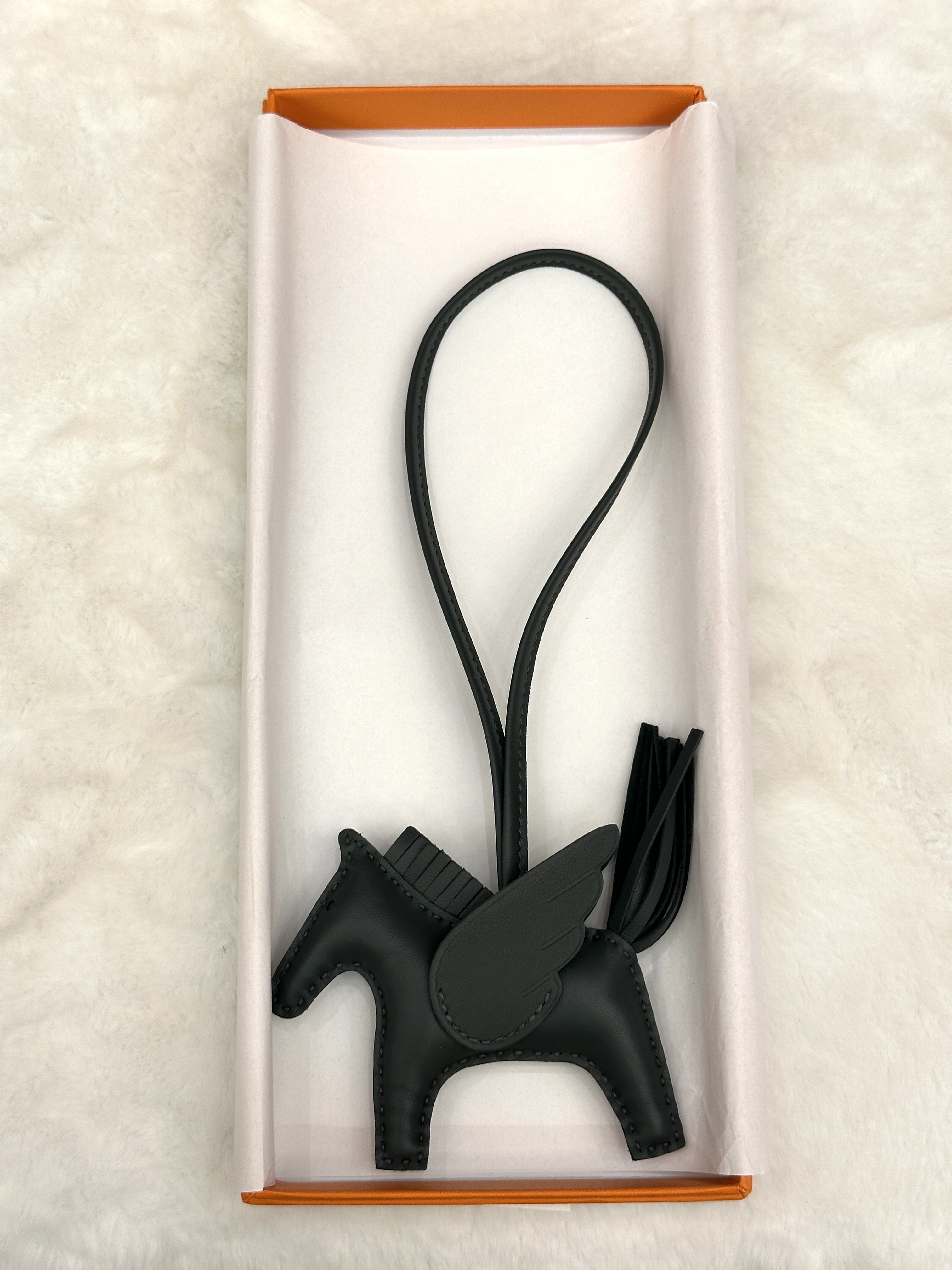 Hermès Pégase bag charm ardoise