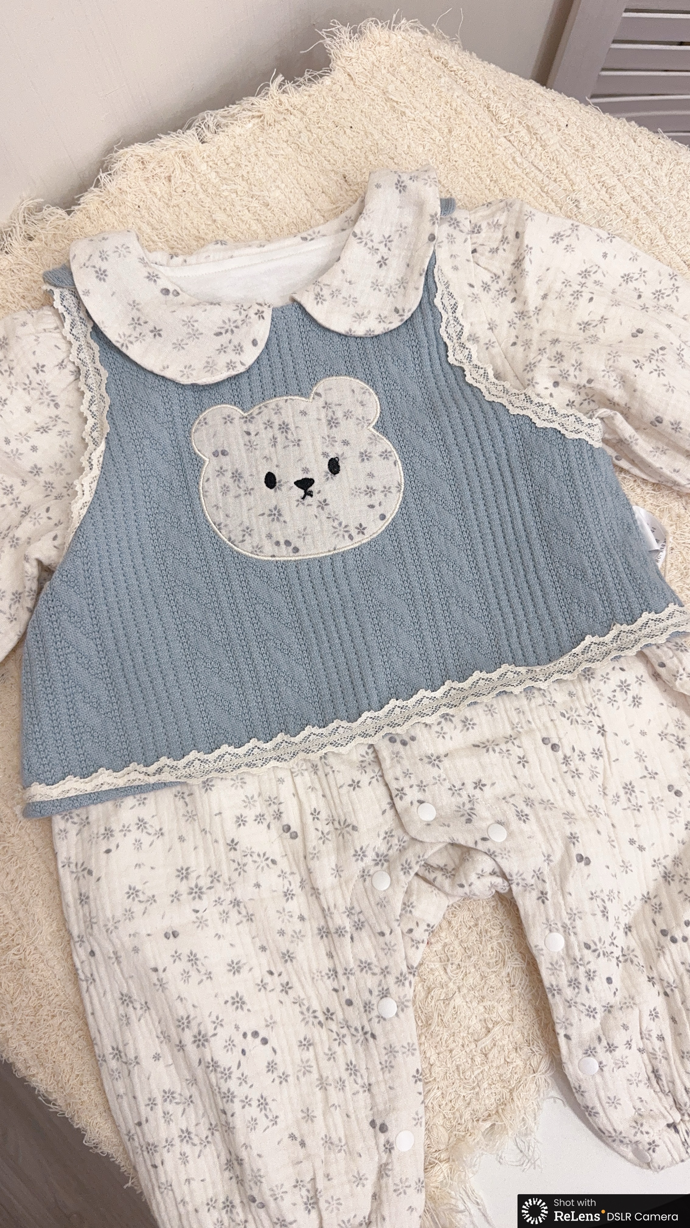 Z1030碎花熊連色套裝c95