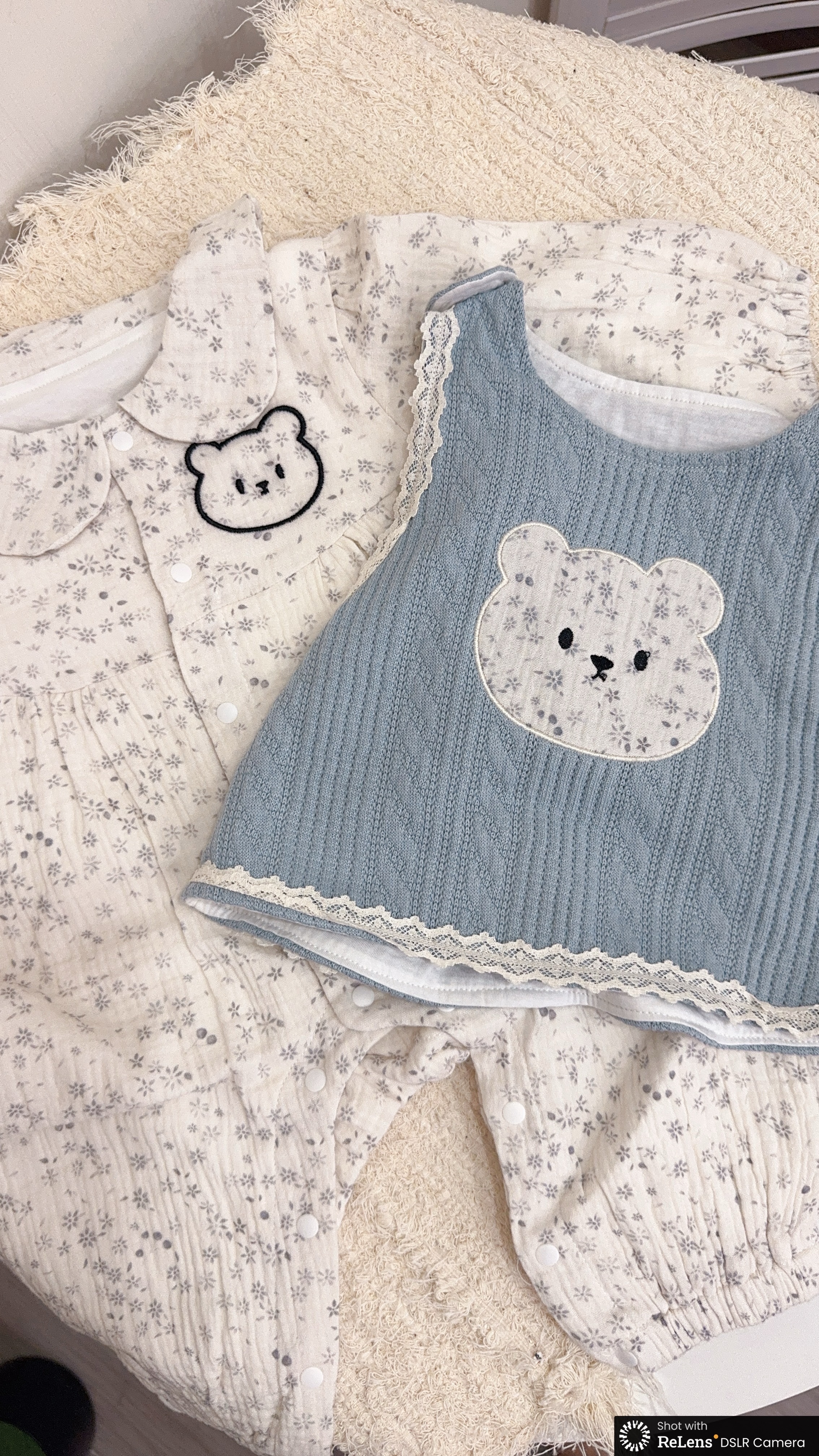 Z1030碎花熊連色套裝c95