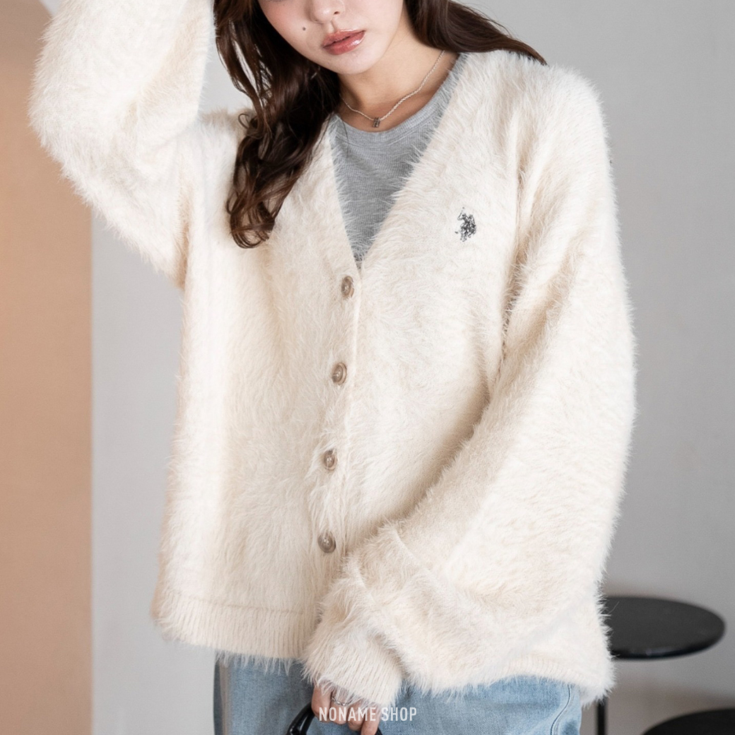 U.S. POLO ASSN. 獨家 毛絨 針織 毛毛 開襟衫 外套 七色 (女款)