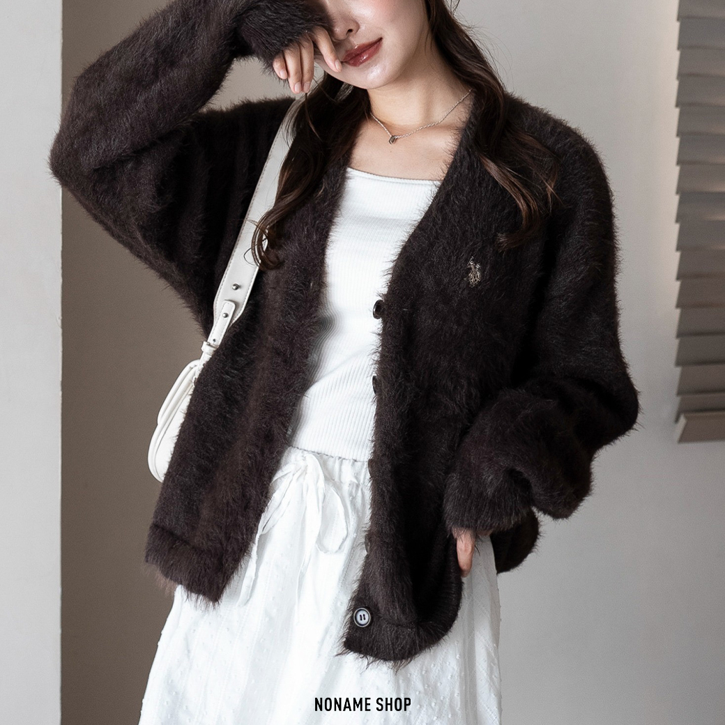 U.S. POLO ASSN. 獨家 毛絨 針織 毛毛 開襟衫 外套 七色 (女款)