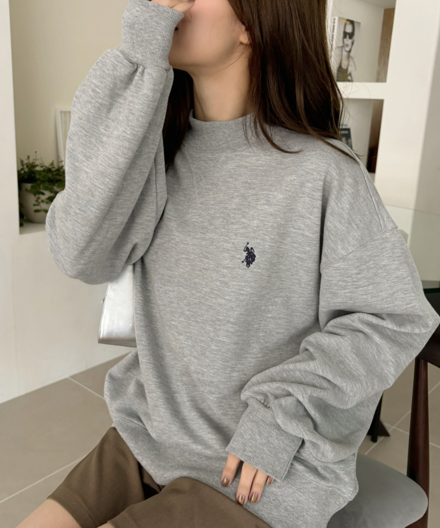 🇯🇵U.S. POLO ASSN. X Ada. 三角縫線 高領大學T 長袖 寬鬆 / 預購