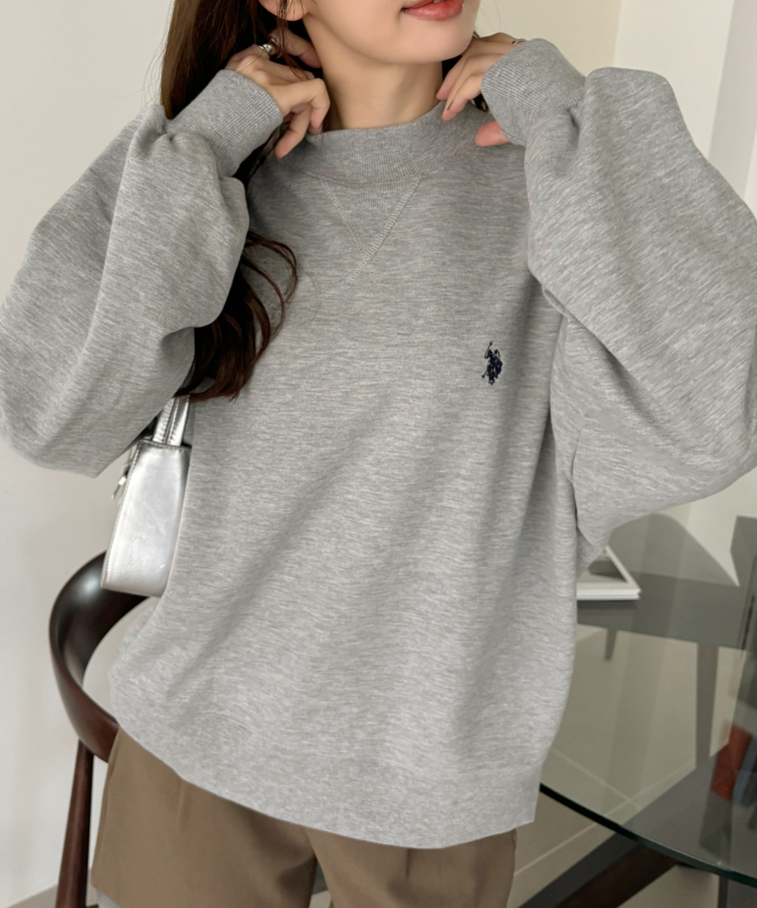 <限時接單1️⃣天> 🇯🇵U.S. POLO ASSN. X Ada. 三角縫線 高領大學T 長袖 寬鬆 / 預購