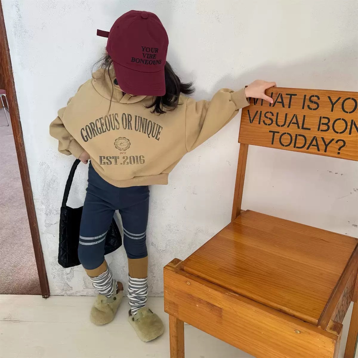 兩色撞色加絨內搭褲