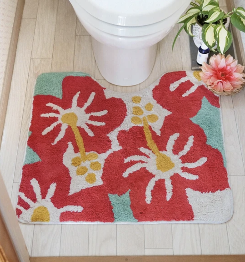 沖繩花熱帶度假風地墊【日本直送】