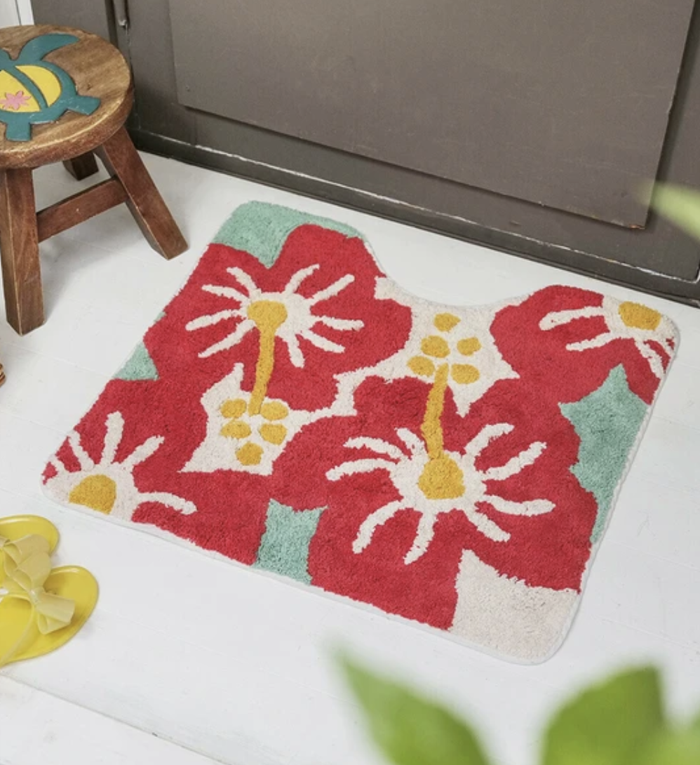 沖繩花熱帶度假風地墊【日本直送】