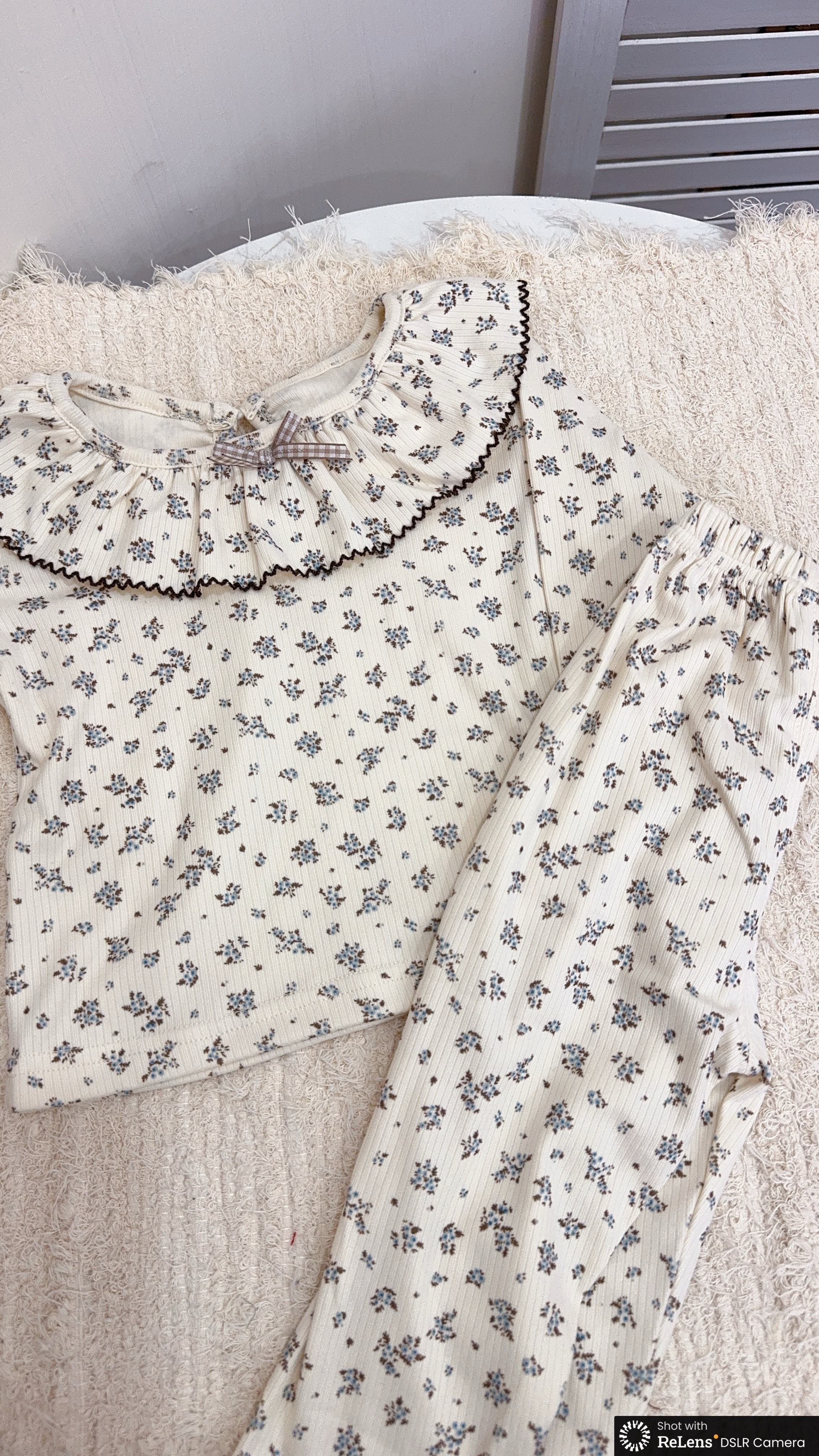 H3712針織碎花翻領套裝c100