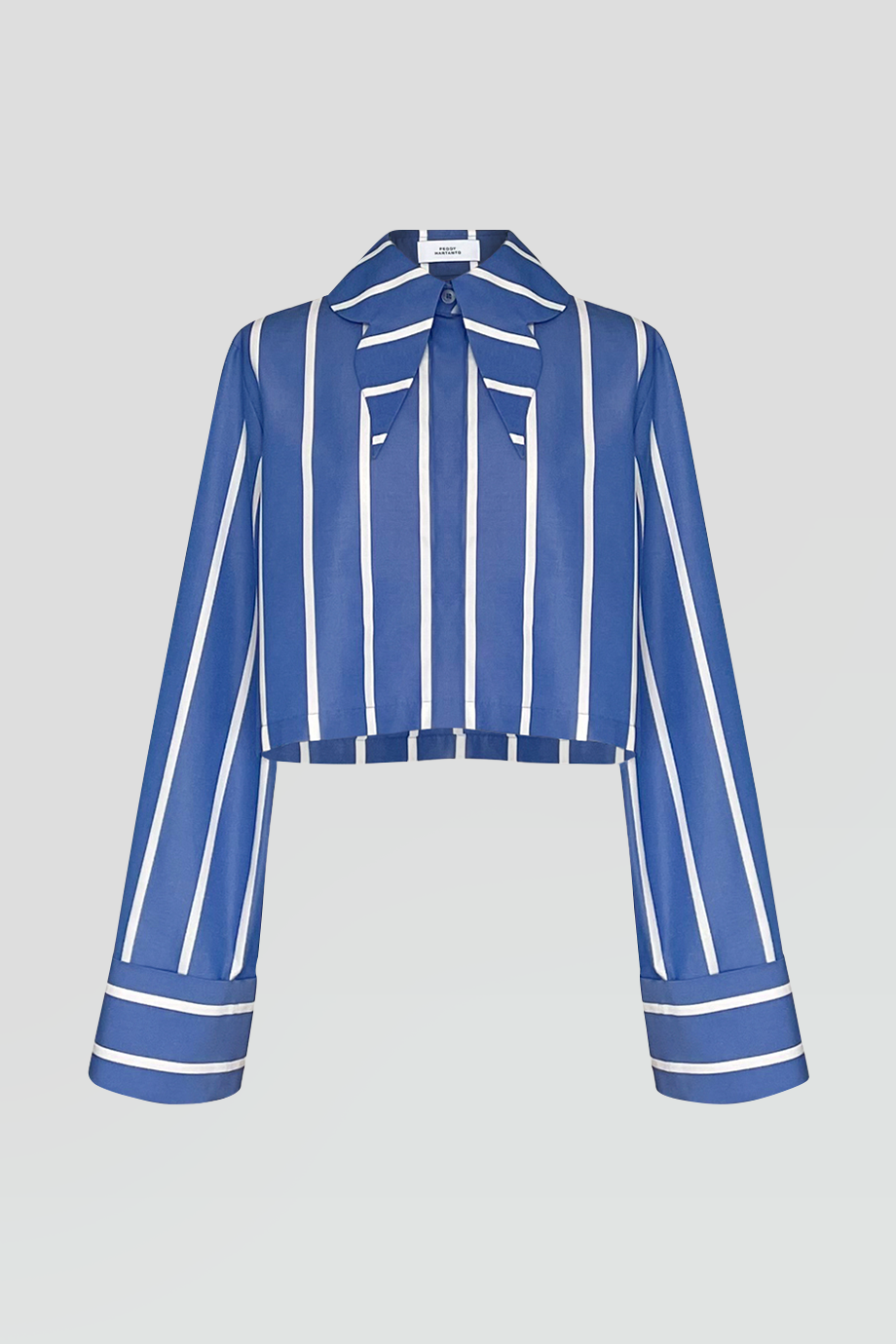 PEGGY HARTANTO｜COXA 造型領直條紋短版襯衫