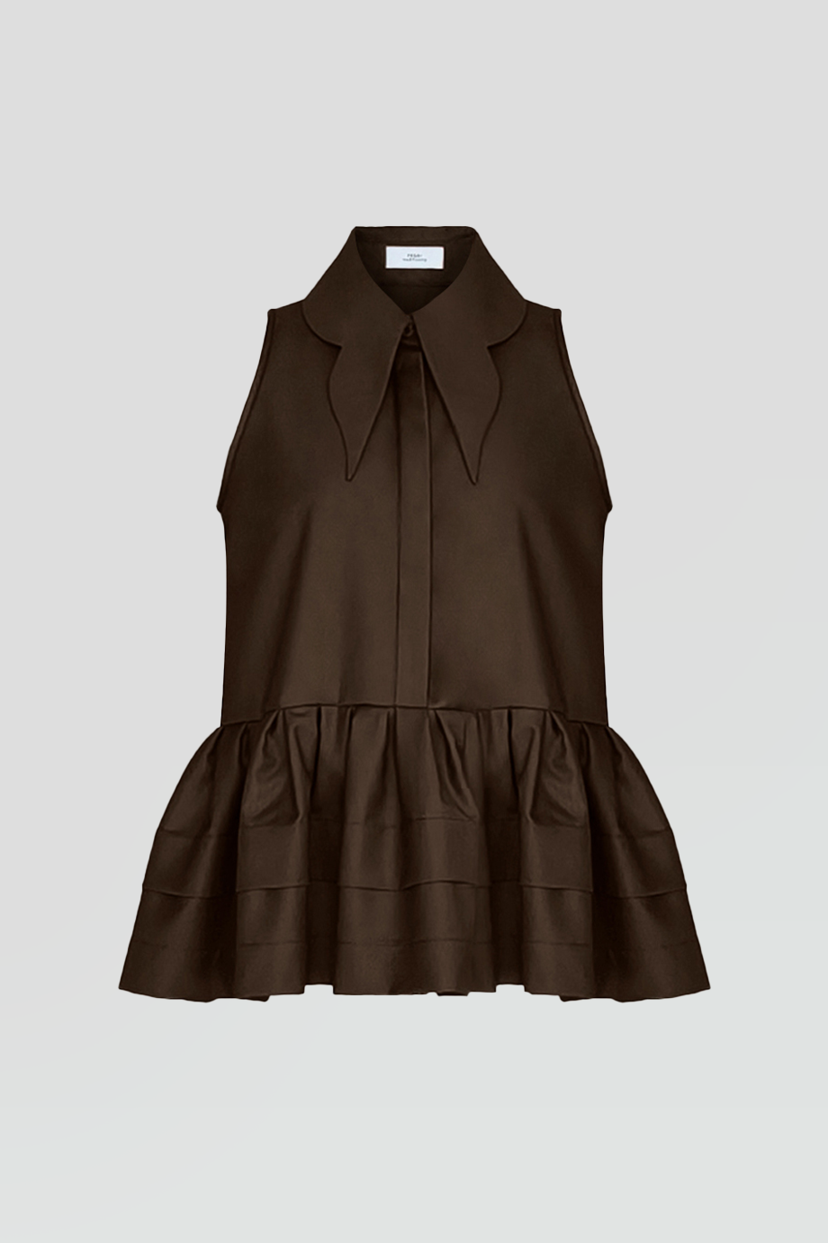 PEGGY HARTANTO｜FEMUR 造型領澎襬拼接無袖襯衫