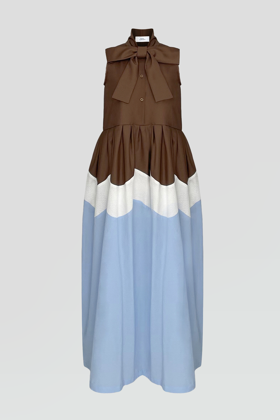 PEGGY HARTANTO｜PARAPROCT 蝴蝶結領撞色裙擺洋裝