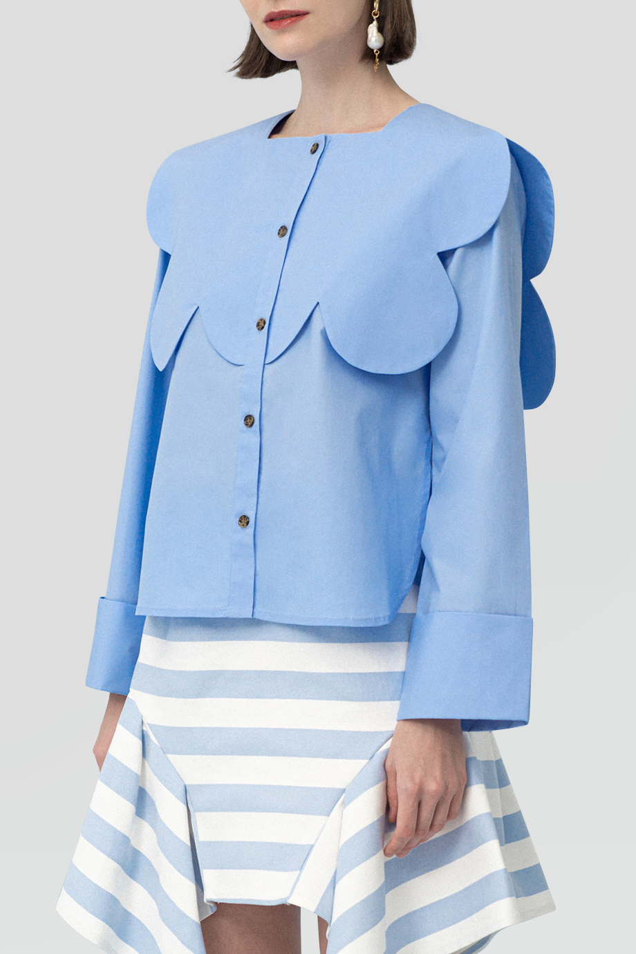 PEGGY HARTANTO｜SCALES 方領立體花瓣領片襯衫