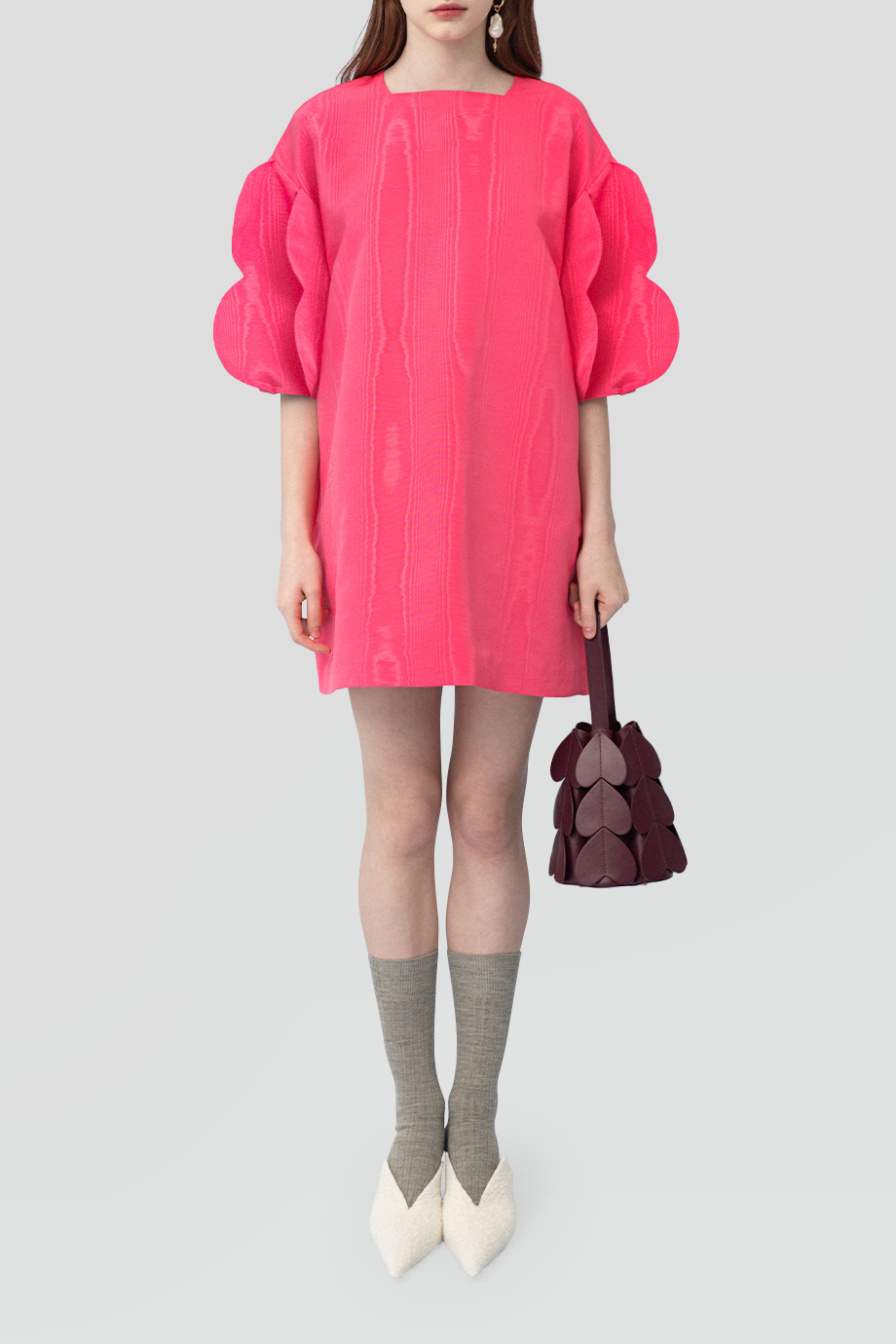 PEGGY HARTANTO｜TRACHEA 方領花瓣袖直筒短洋裝