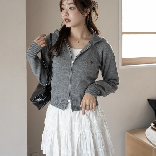 U.S. POLO ASSN. x WEGO 連帽針織外套 短板 針織衫 雙拉鍊 秋冬服飾 99111749