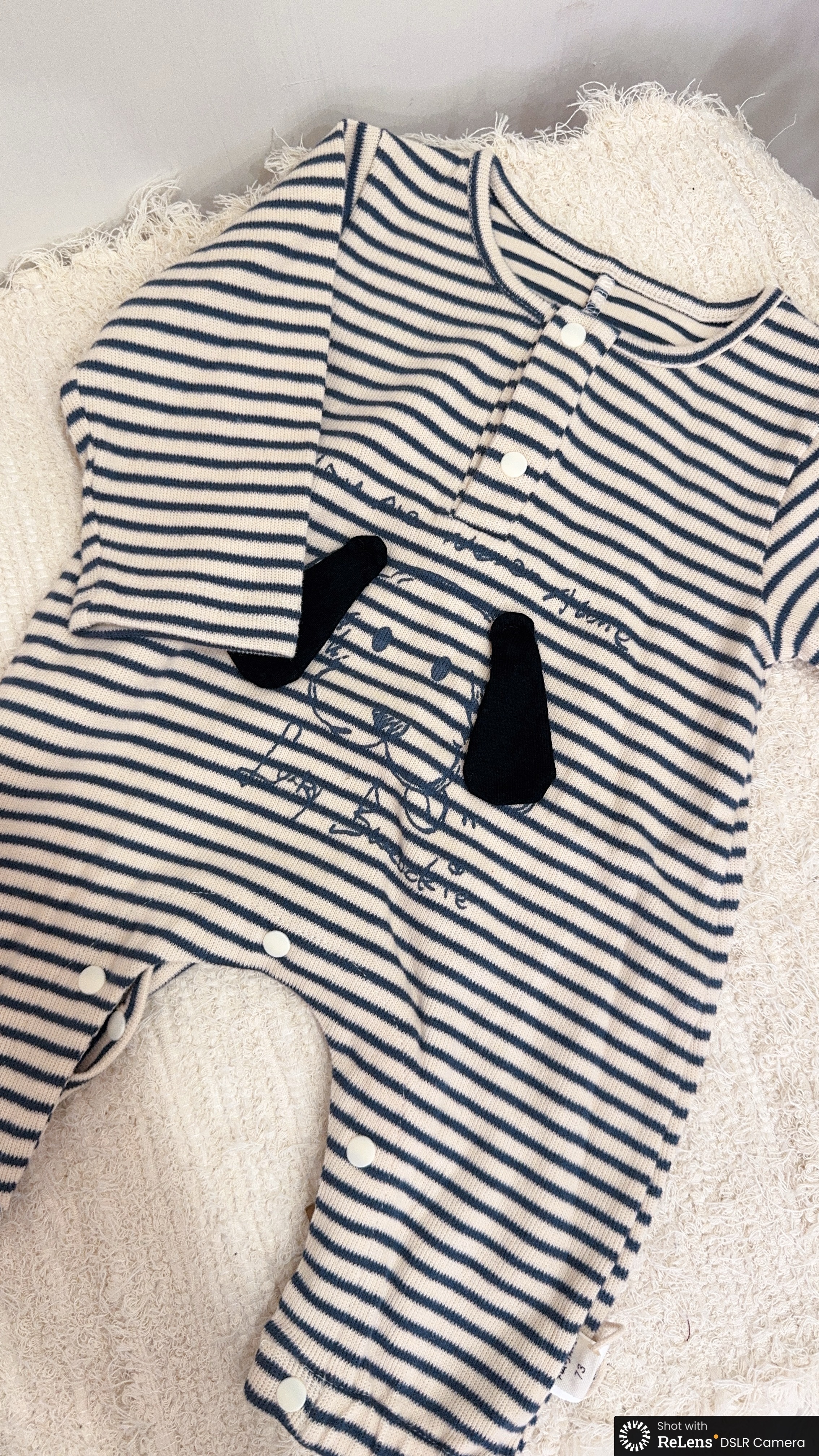 88052立體耳朵條紋狗狗連身衣c105