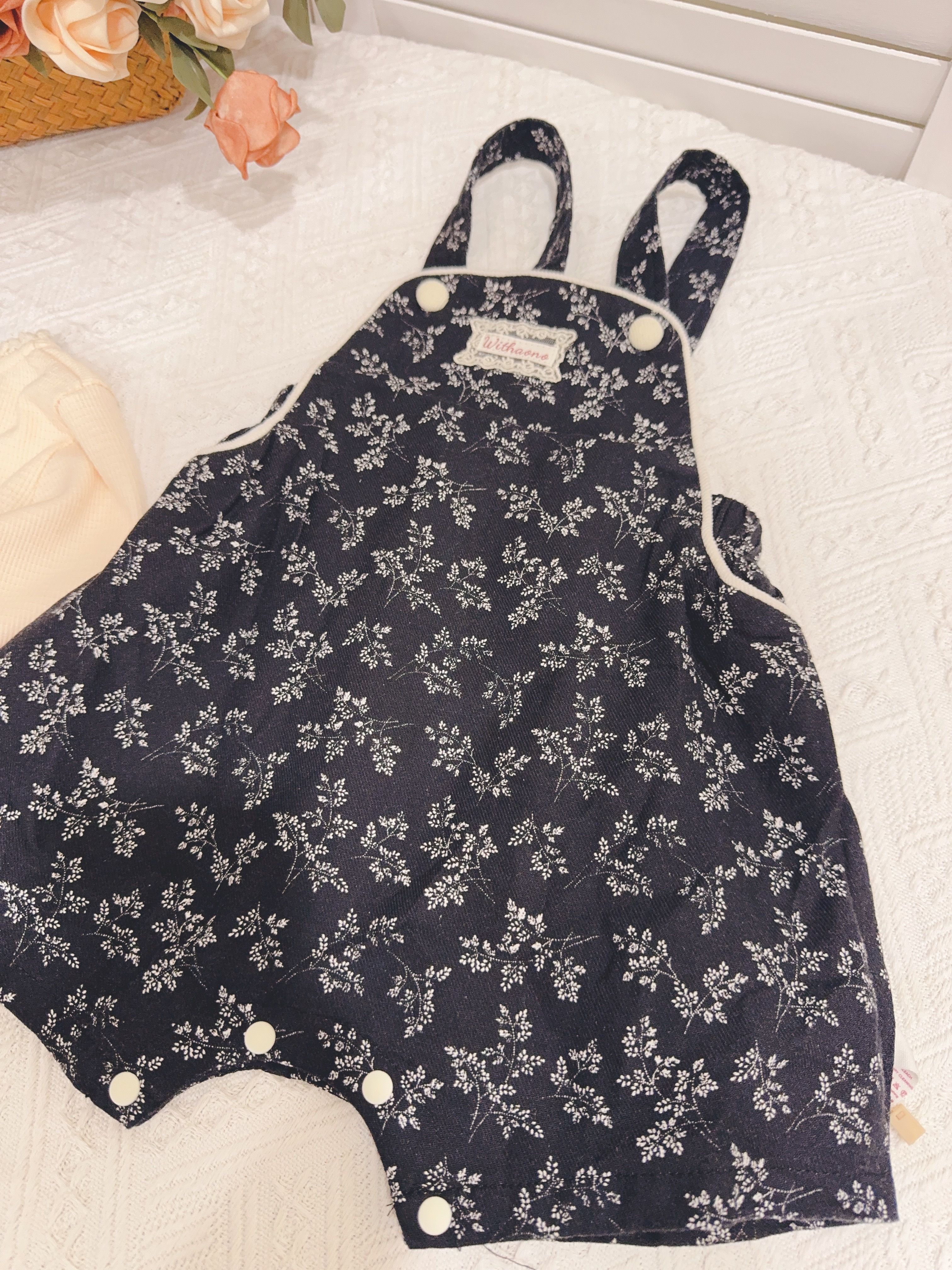 AN25Q8082碎花吊帶連身套組c117