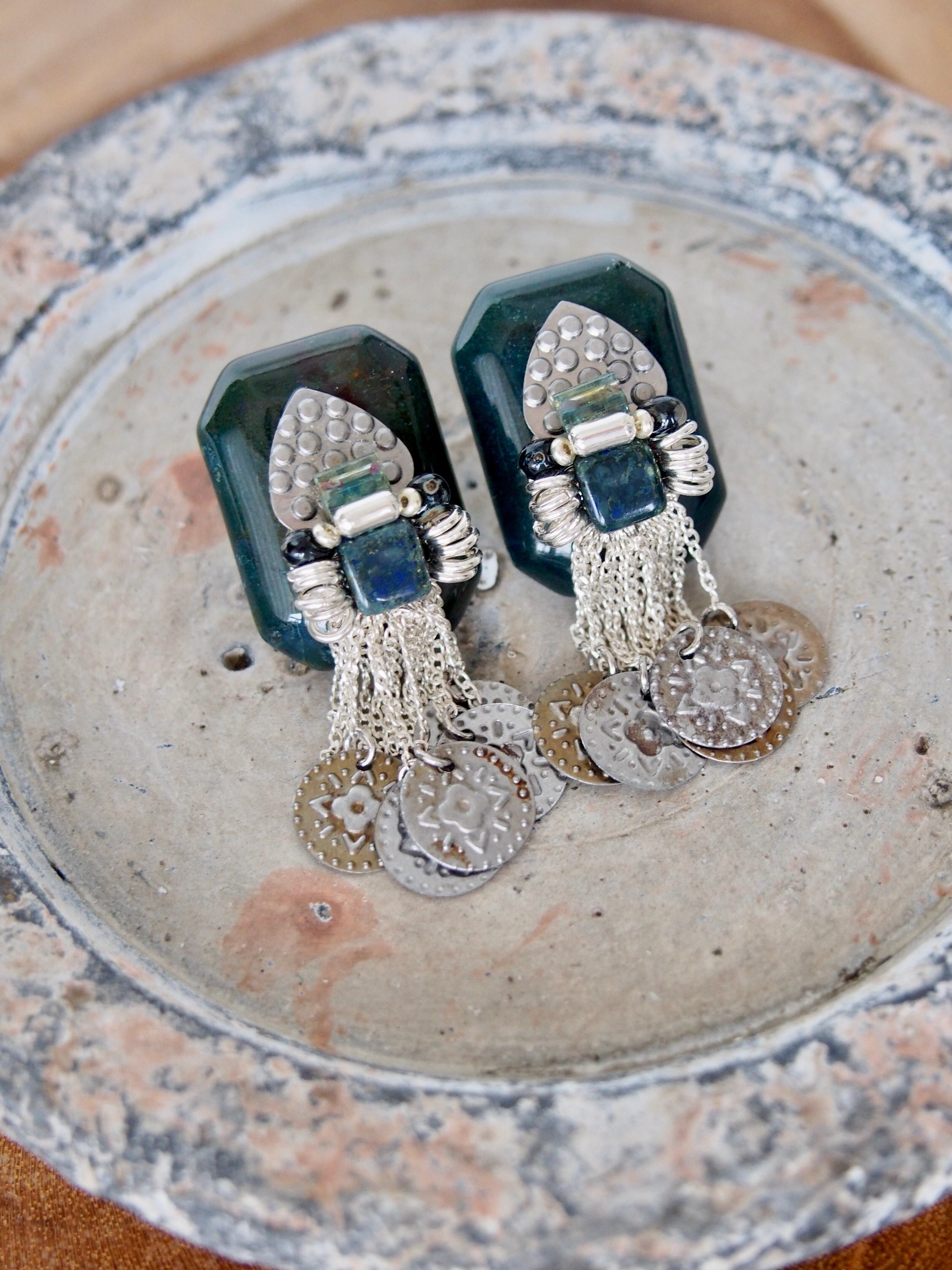 Maghreb 夾式耳環＿綠色