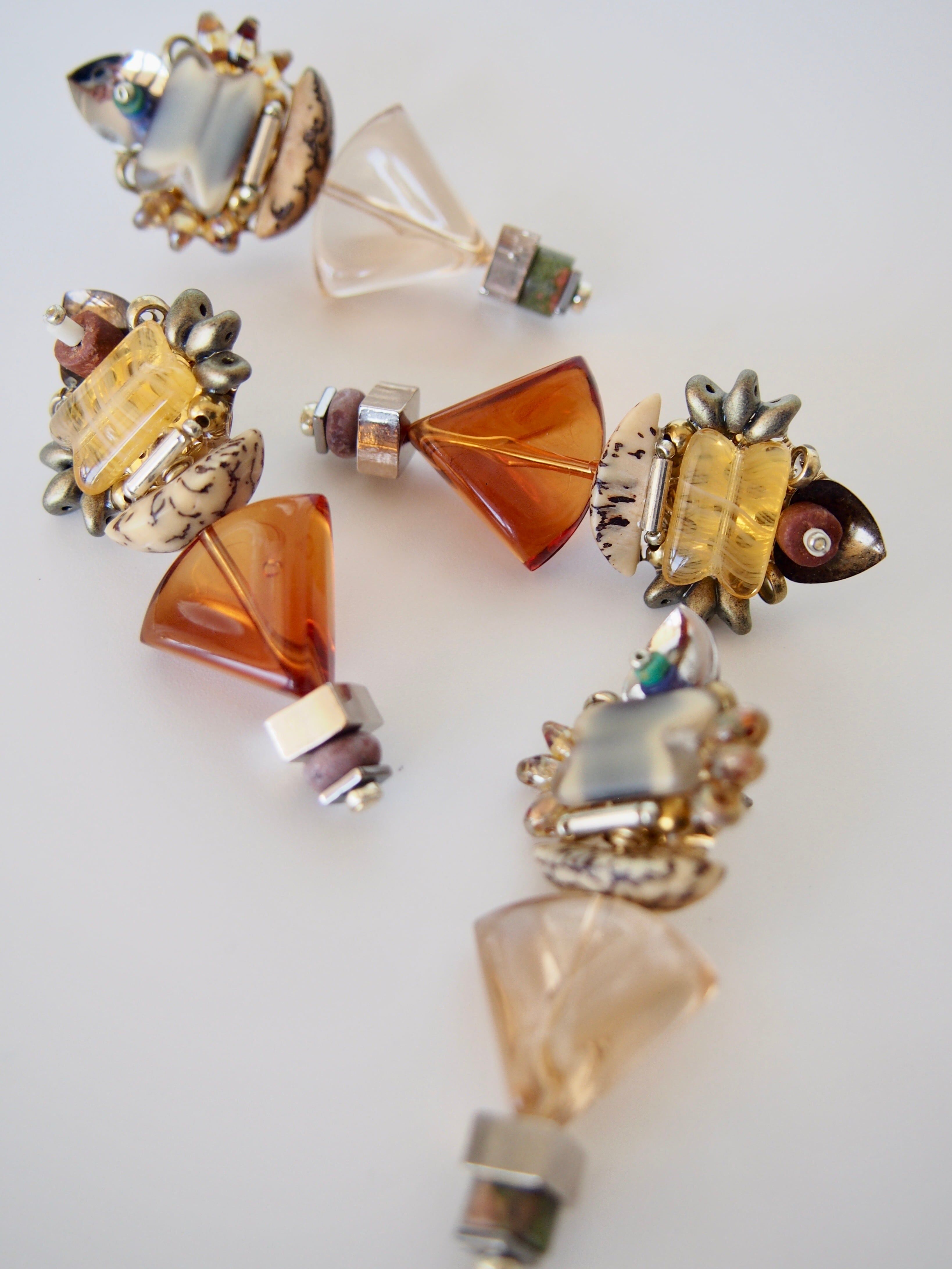 Croix Rousee 針式耳環_清澈棕