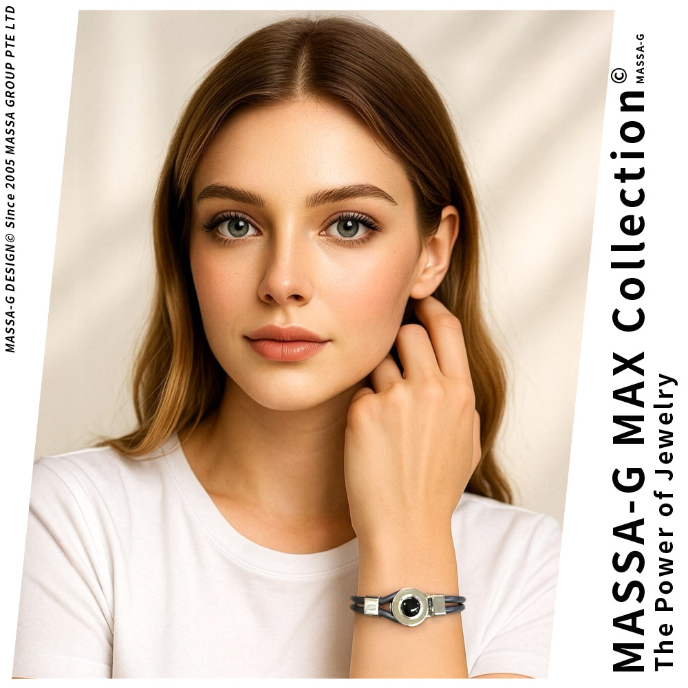 MASSA-G【The Black Charm經典黑謎藏】鍺鈦能量手環