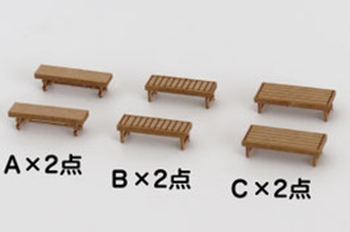 梅桜堂 AC-004-15U 1/150 長椅.未上色套件