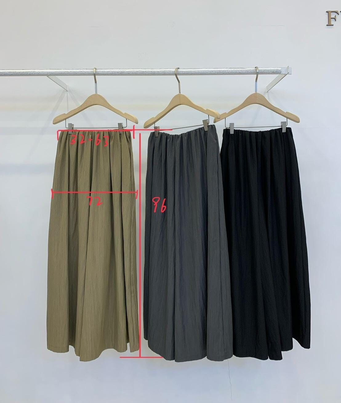 FP5137 全橡筋樹紋長裙褲