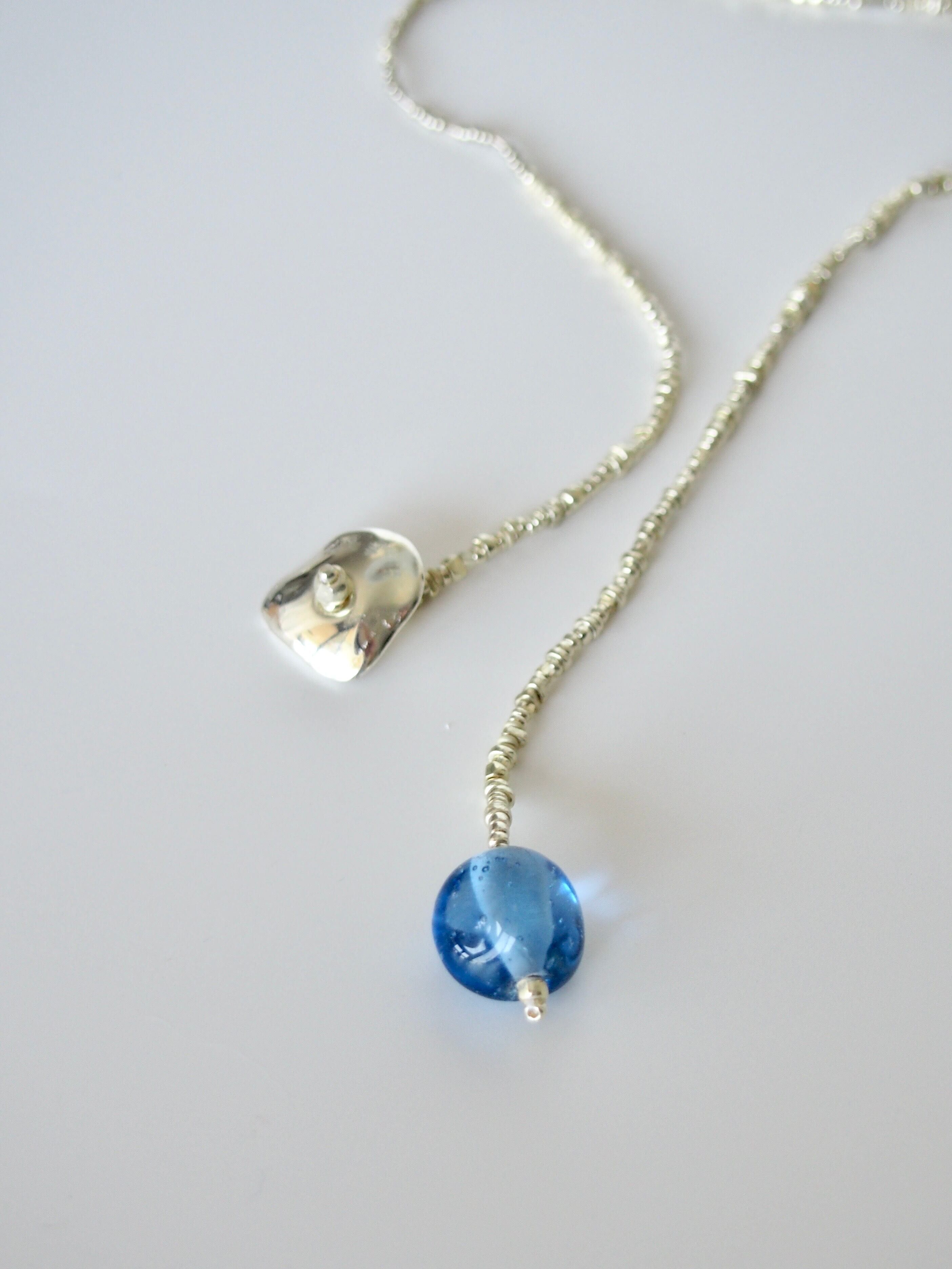 "Viora" Lariat_sky blue 項鍊