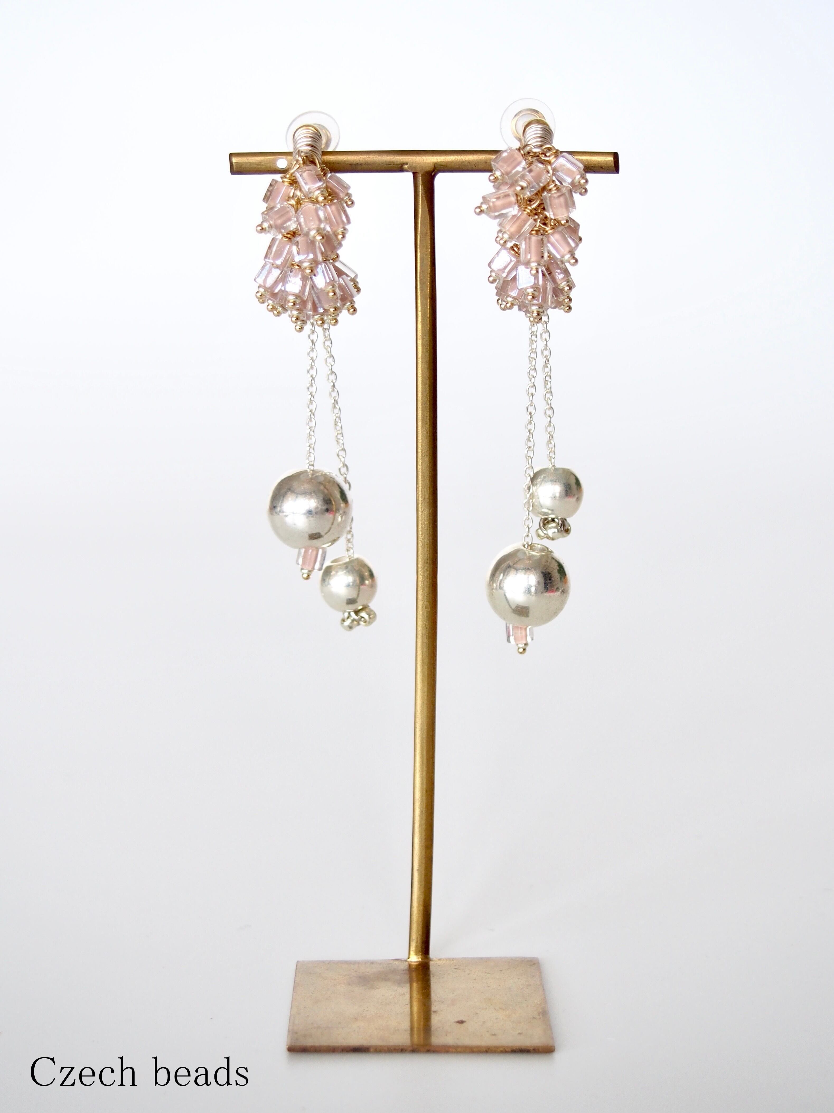 “fantasma” Czech beads 夾式耳環