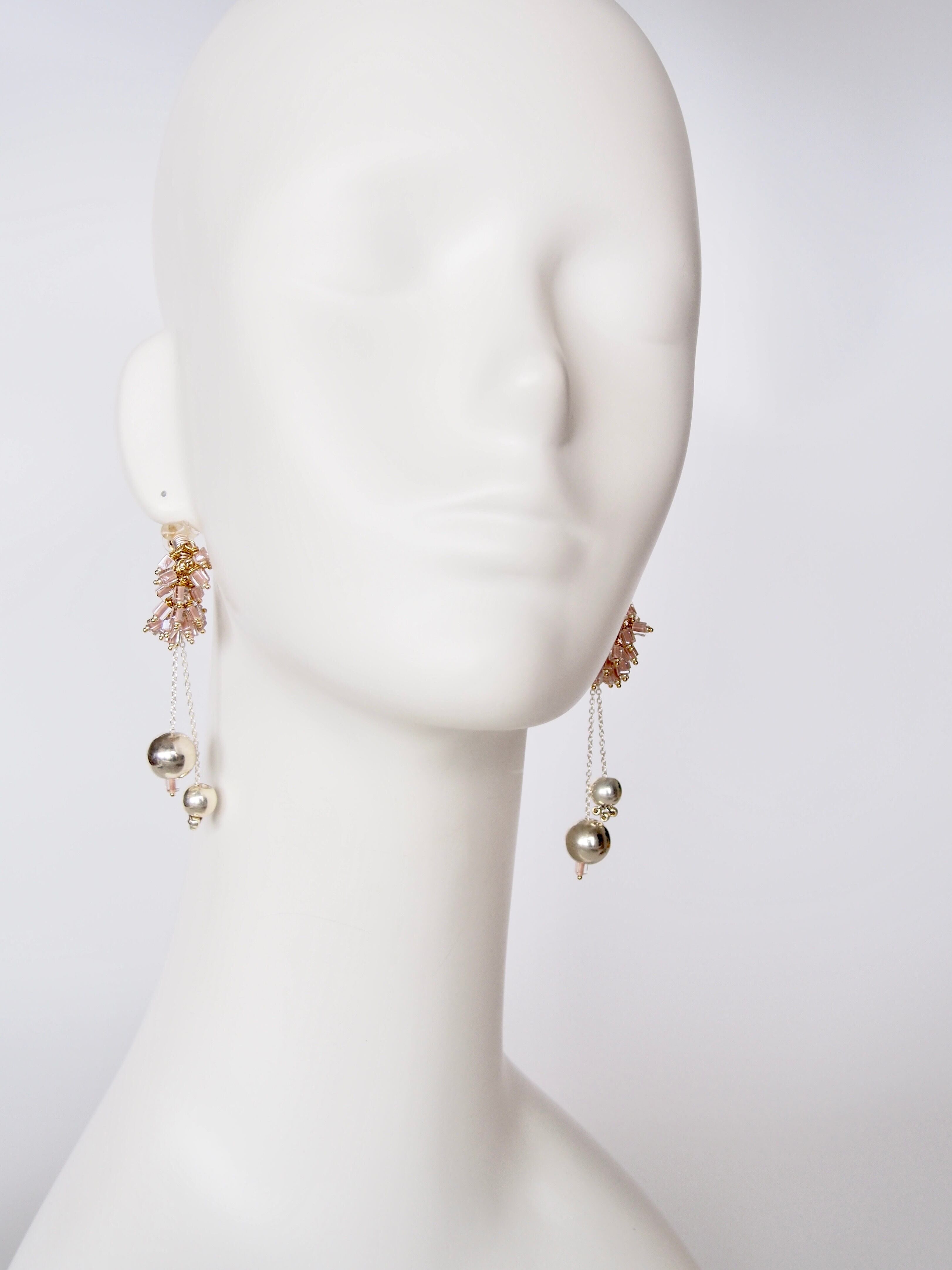 “fantasma” Czech beads 夾式耳環