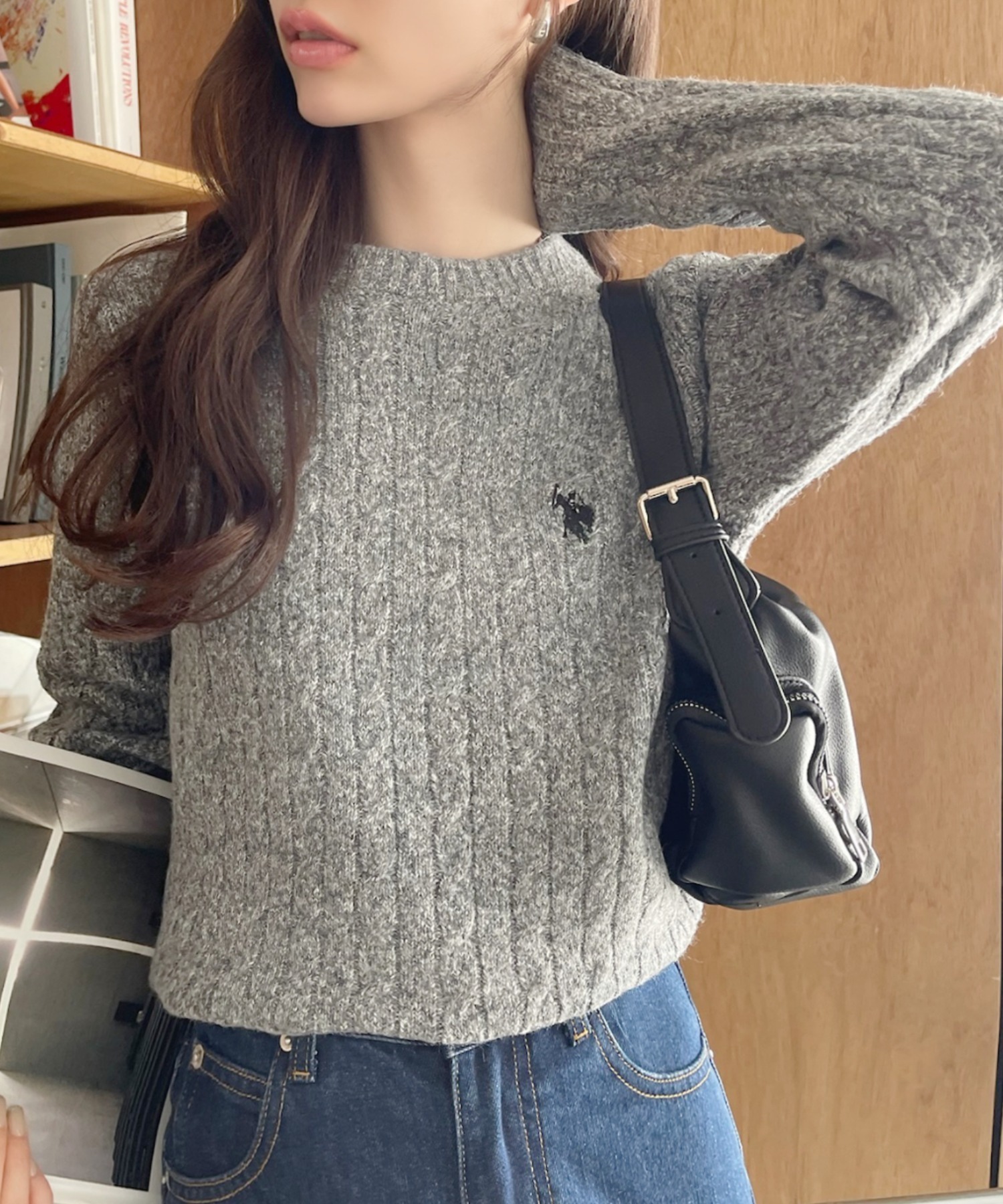 <限時接單1️⃣天> 🇯🇵U.S. POLO ASSN. X Ada. 麻花紋 圓領針織衣 毛衣 長袖 修身 / 預購