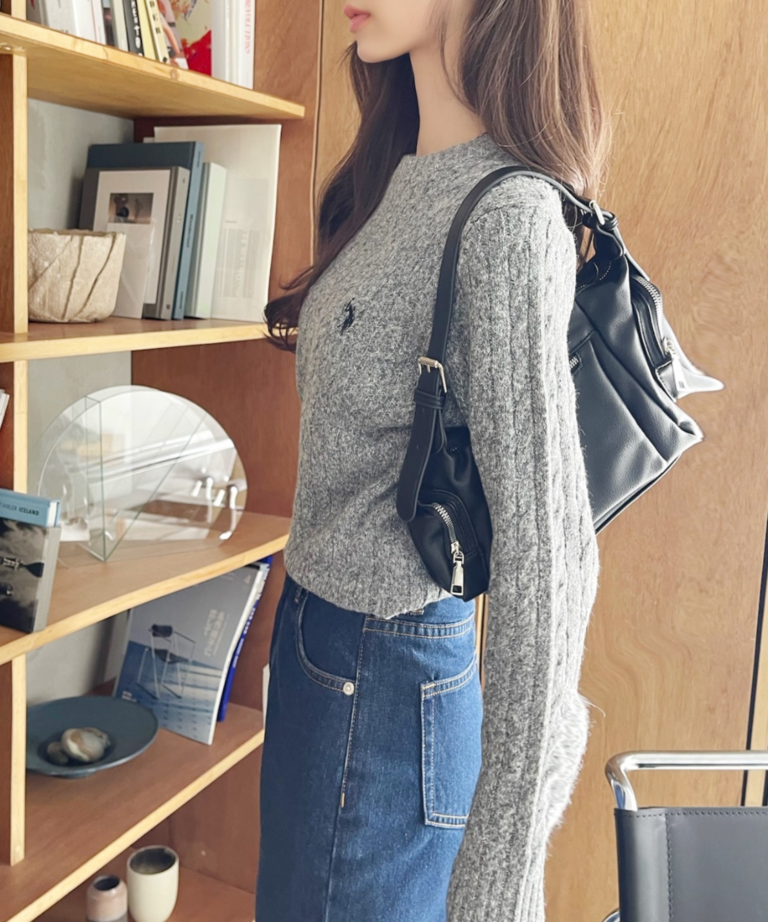 🇯🇵U.S. POLO ASSN. X Ada. 麻花紋 圓領針織衣 毛衣 長袖 修身 / 預購