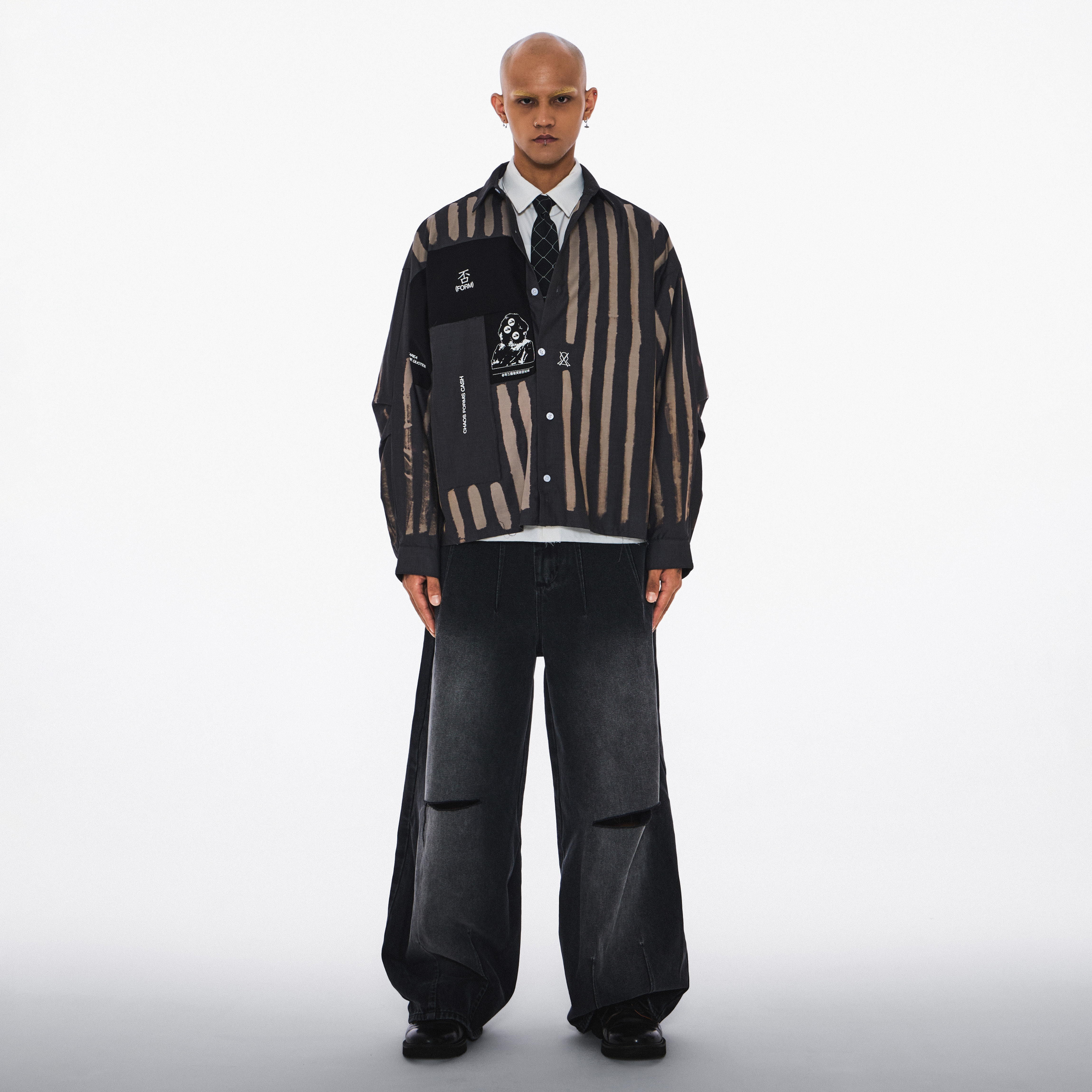 Wall of Sound - 2:41/“VAMPYR” Bondage Wide Denim - Faded Black