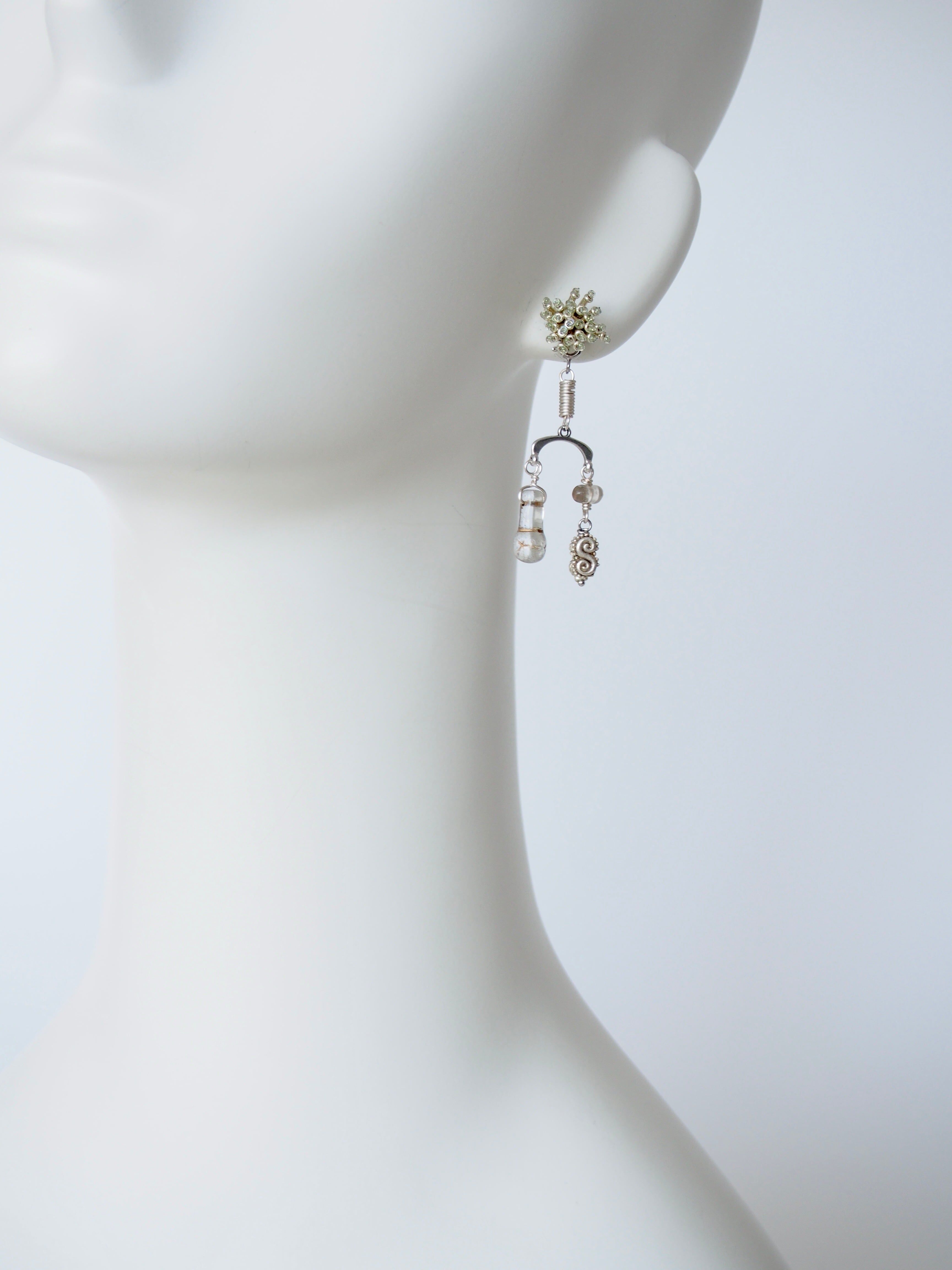 "candre surya" _Czech grass & metal 耳環／耳夾