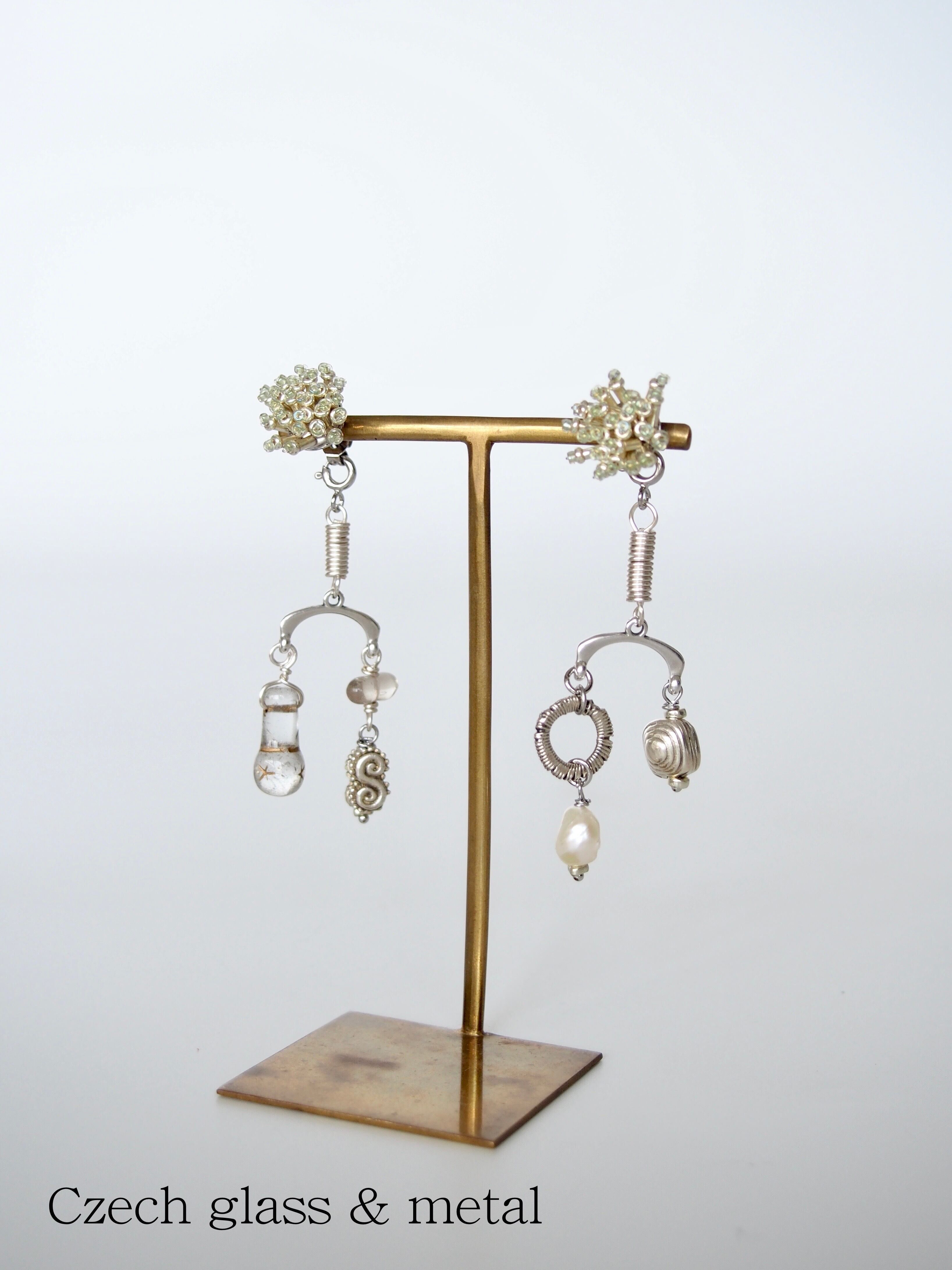 "candre surya" _Czech grass & metal 耳環／耳夾